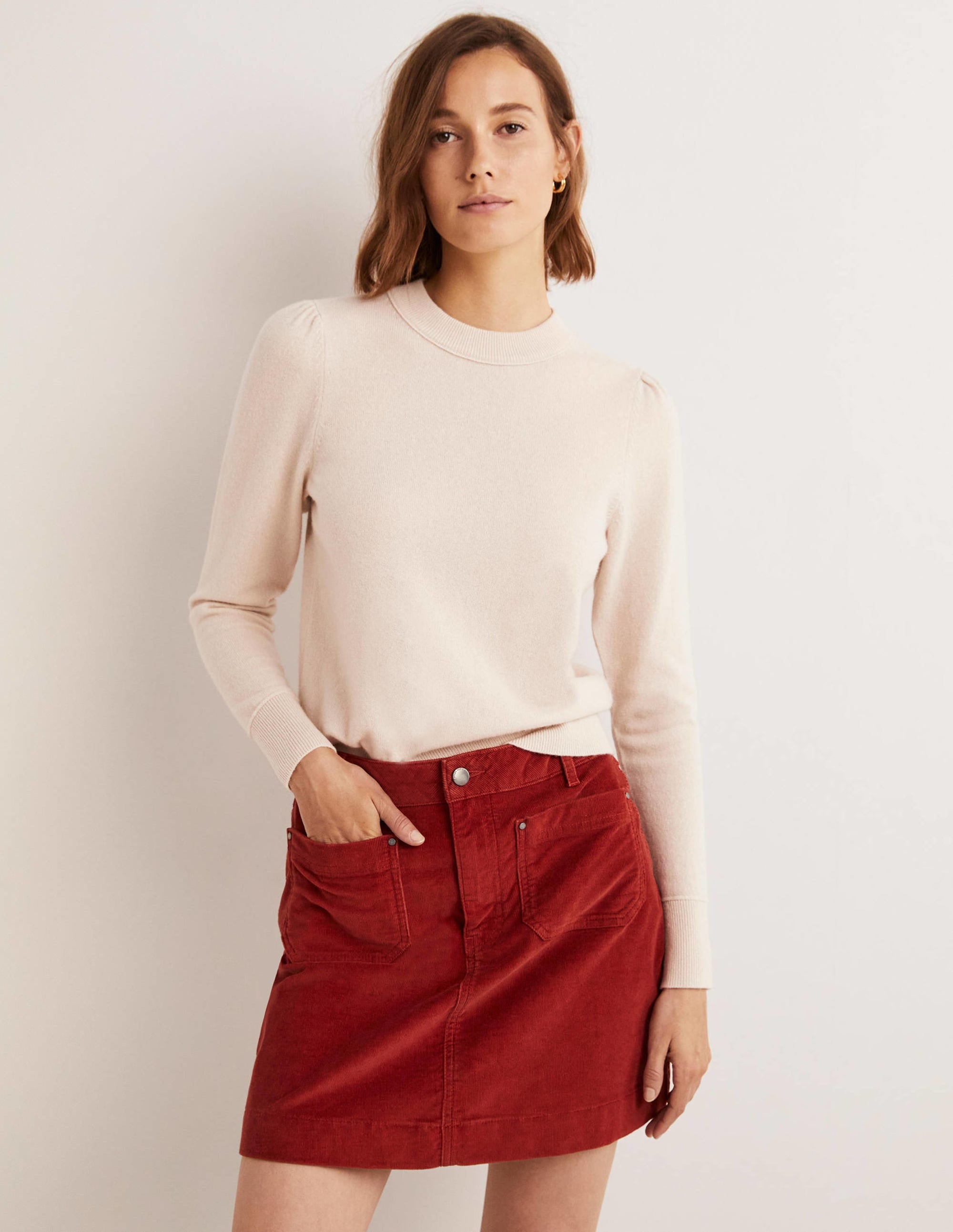Cashmere Puff Shoulder Sweater-Rope - Image 1