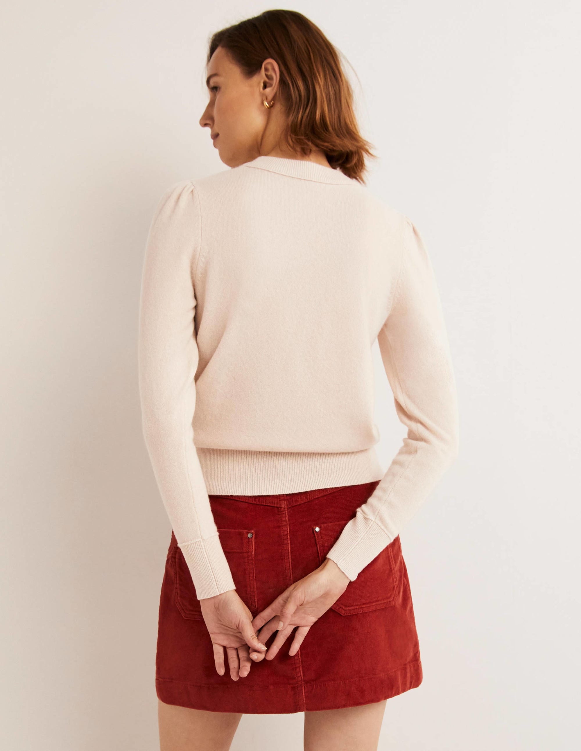 Cashmere Puff Shoulder Sweater-Rope - Image 3