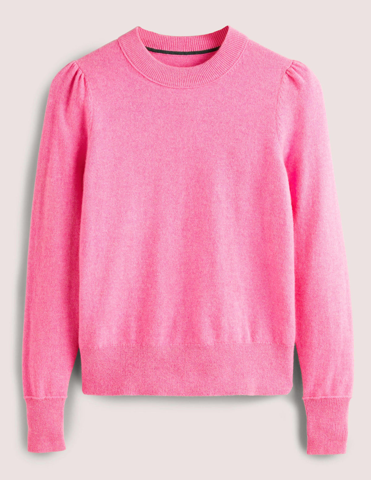 Cashmere Puff Shoulder Sweater-Cherry Blossom Melange-6