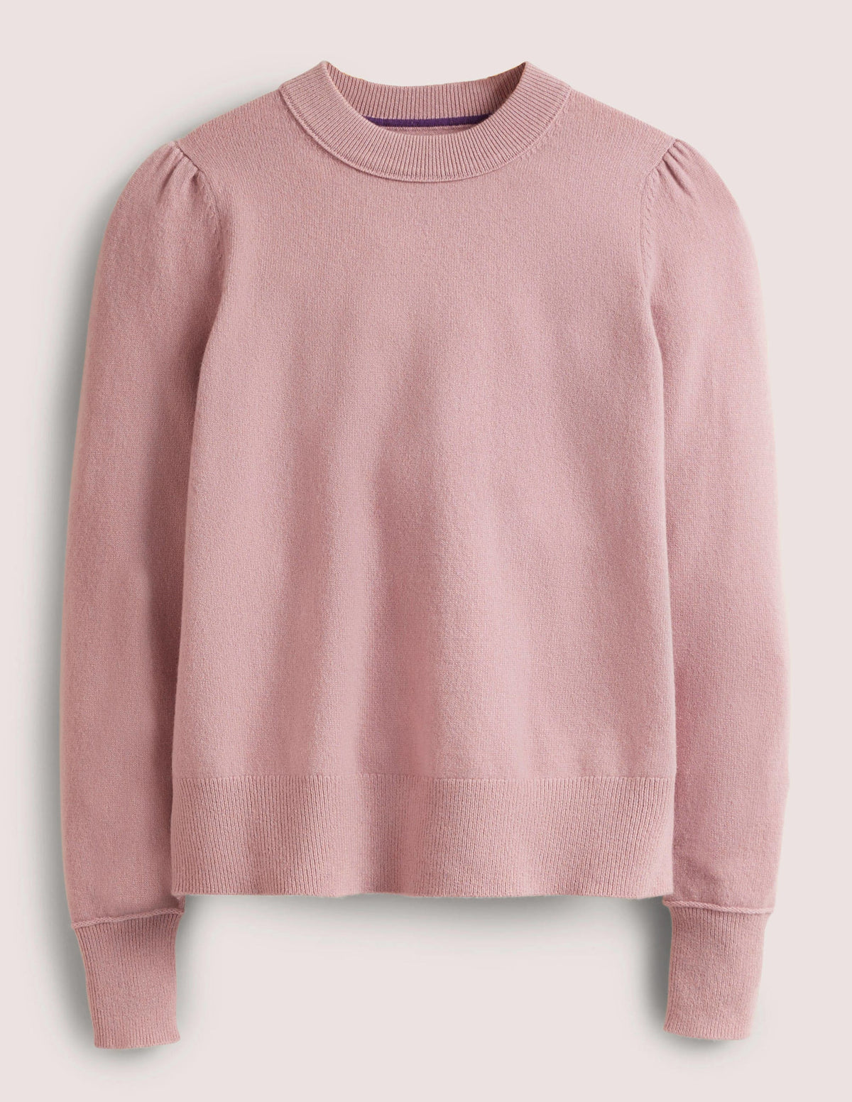 Cashmere Puff Shoulder Sweater-Violet Purple - Image 4