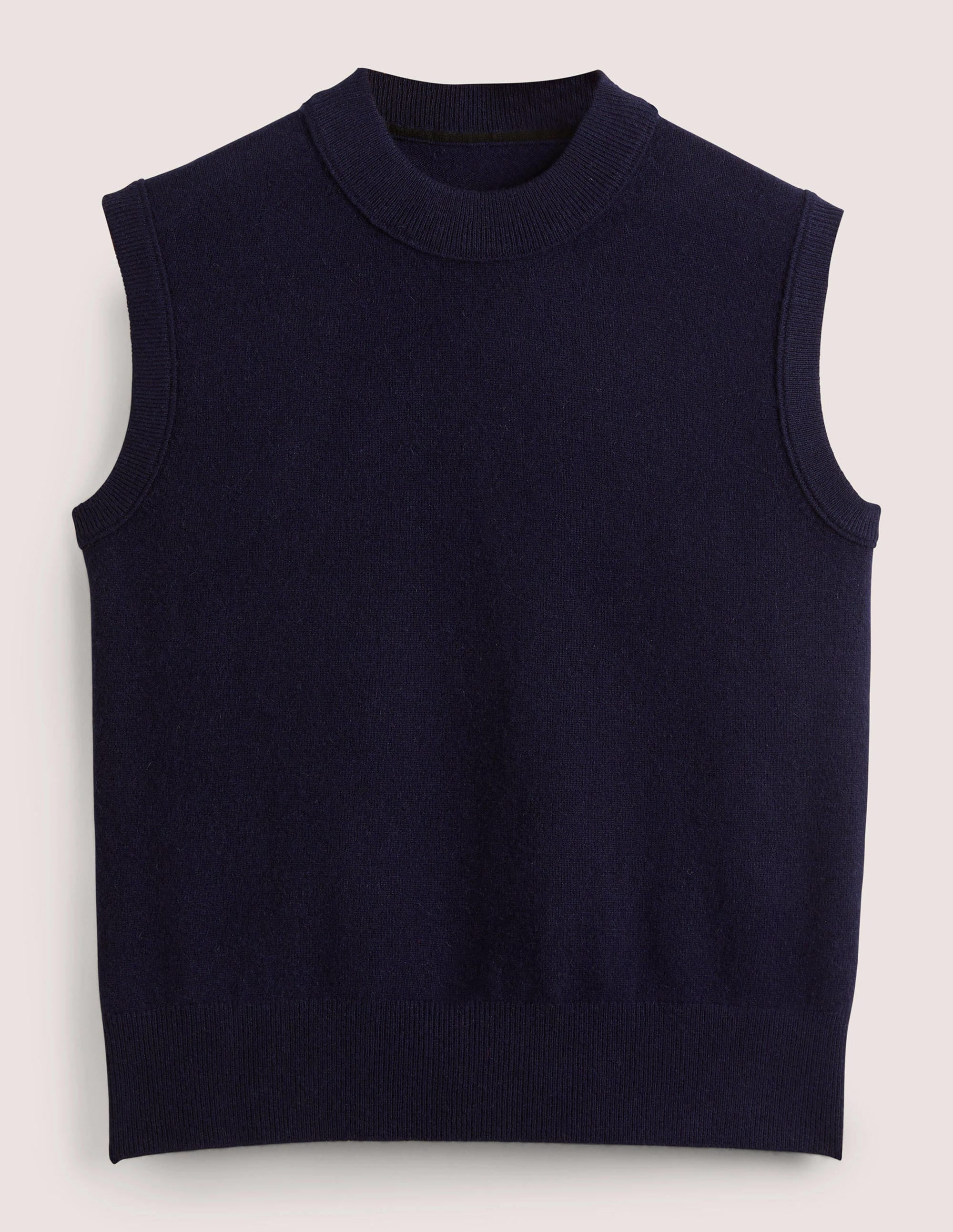 Cashmere Crew Neck Vest-Navy - Image 6