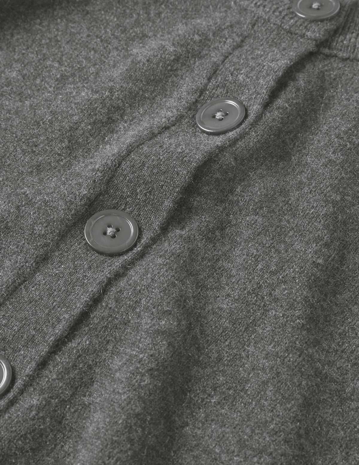 Cashmere Crew Neck Cardigan-Charcoal Melange-6