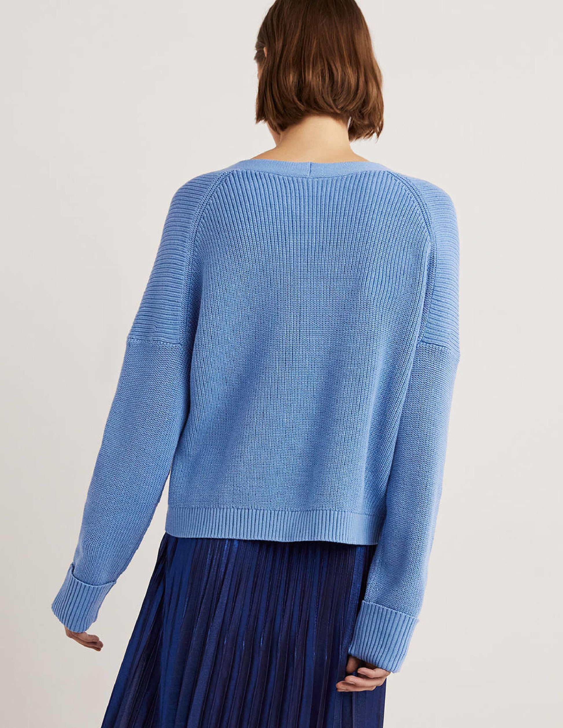 Turn Back Rib Cardigan-Riviera Blue-3