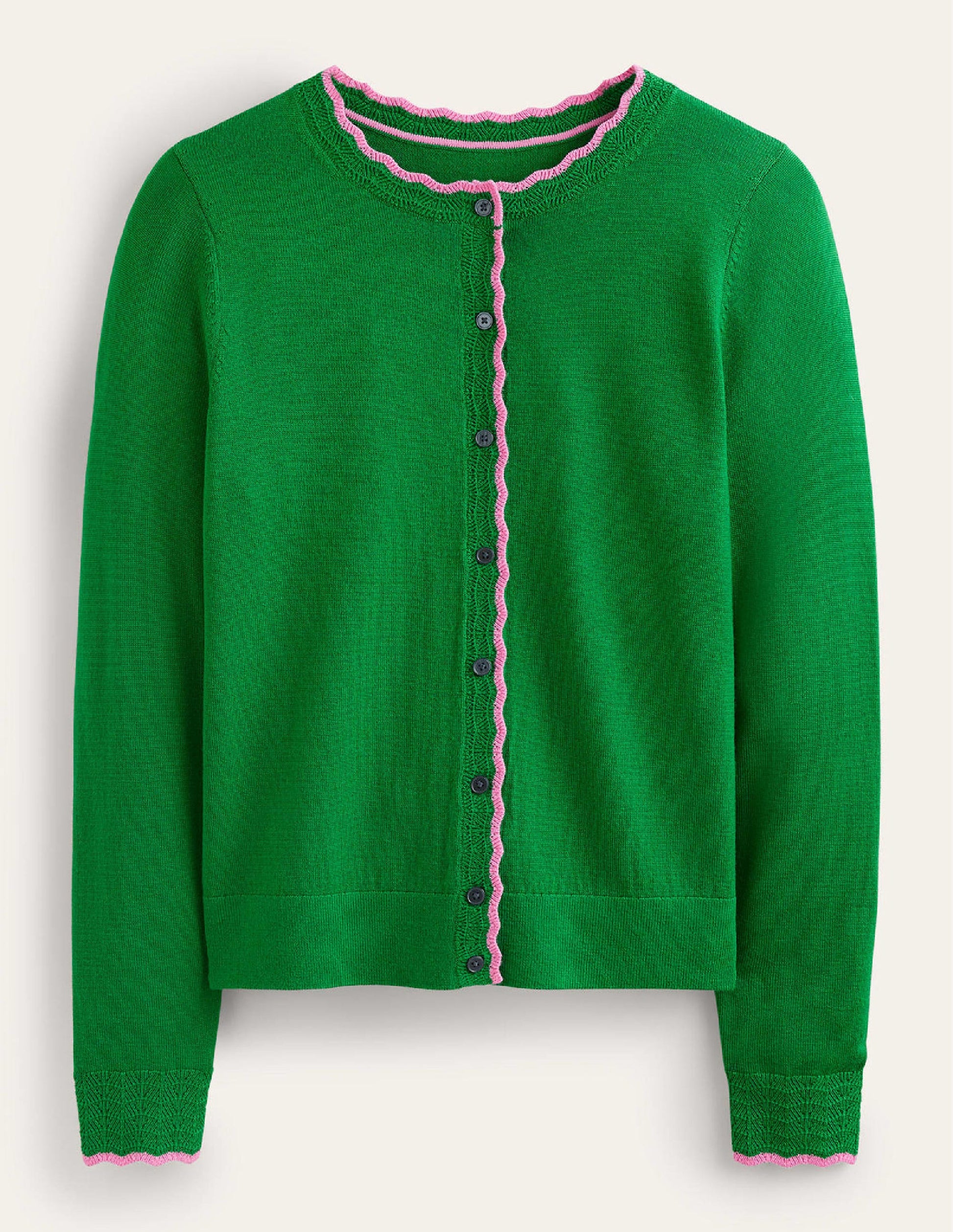 Merino Scalloped Cardigan-Meadow Green-6