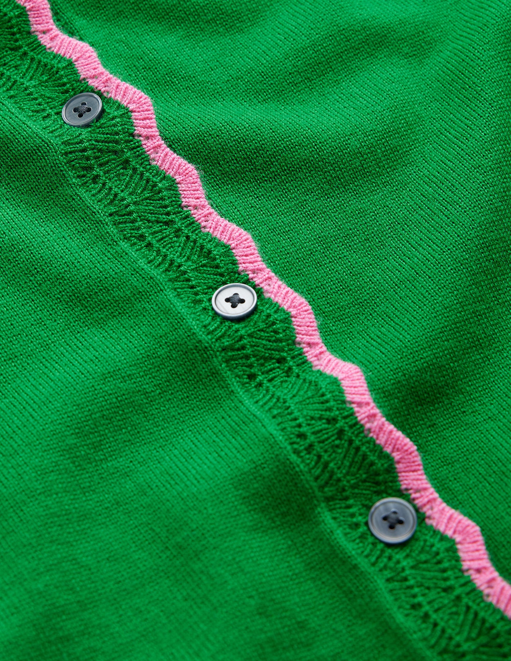 Merino Scalloped Cardigan-Meadow Green - Image 7