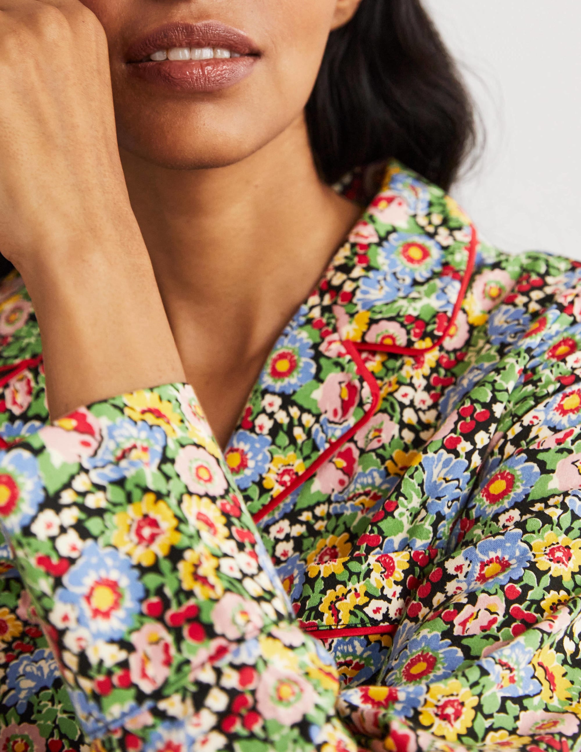 Easy Cotton Sleep Shirt-Multi, Flora Illusion - Image 2