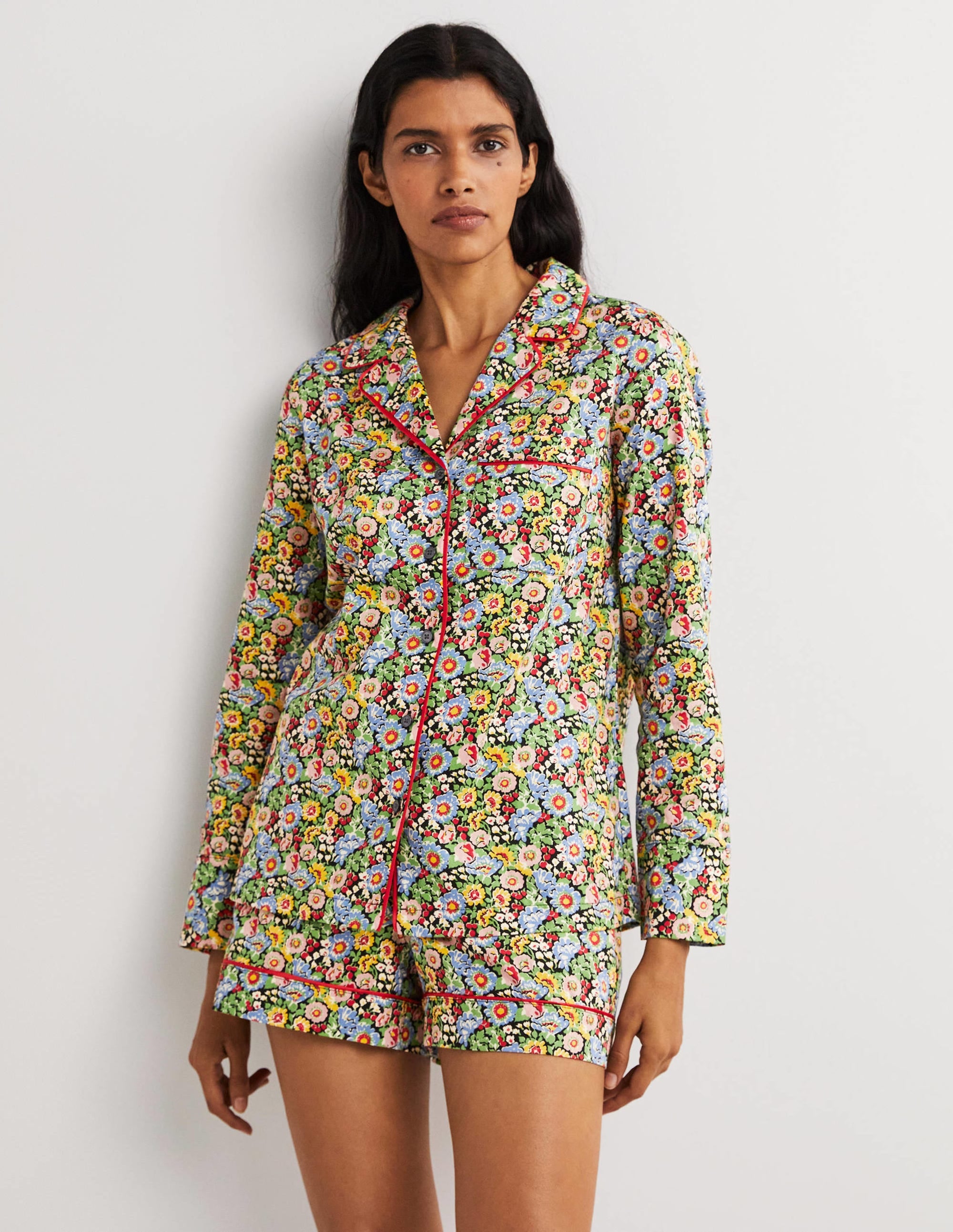 Easy Cotton Sleep Shirt-Multi, Flora Illusion - Image 4