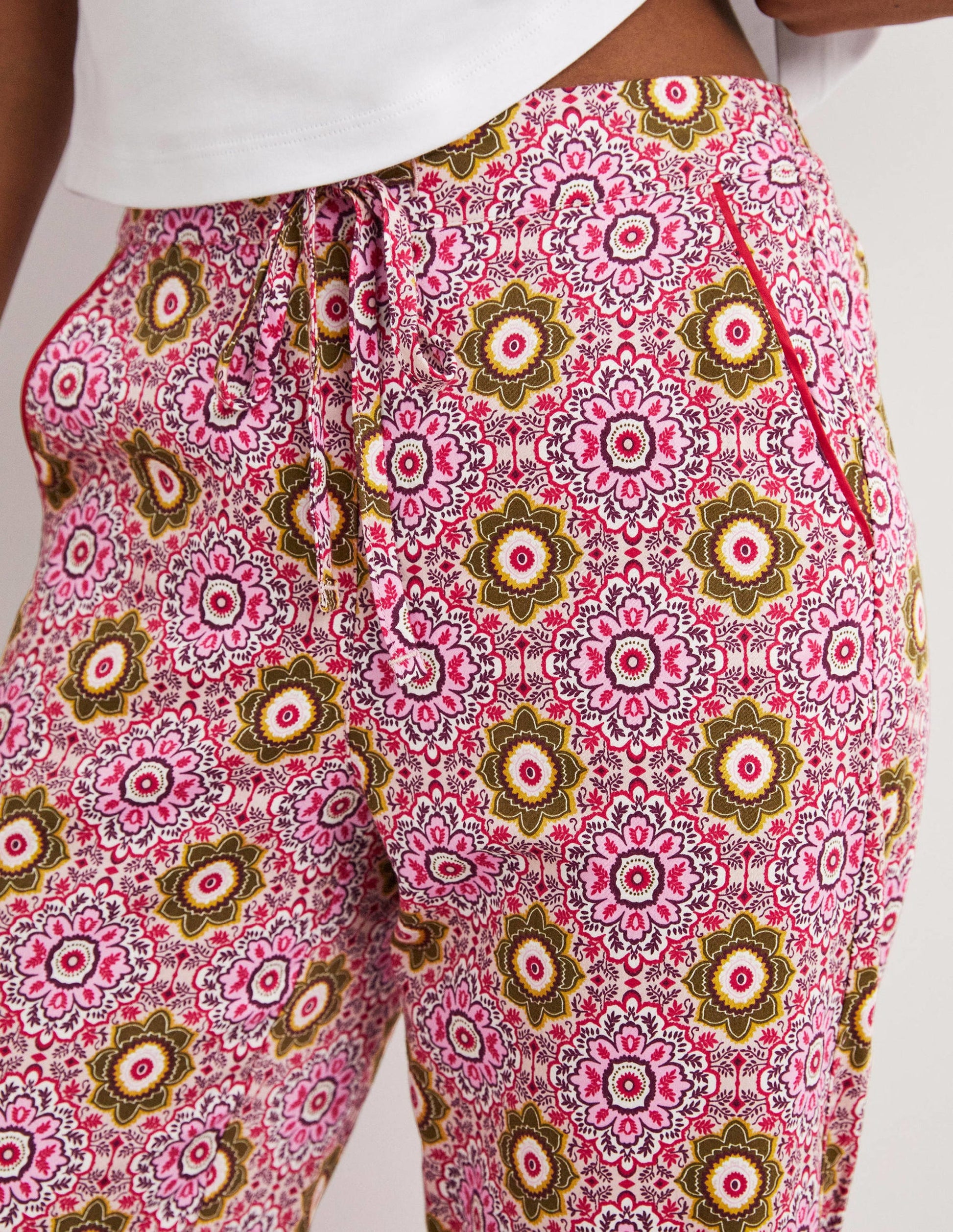 Easy Cotton Sleep Bottoms-Milkshake, Paradise Garden-2