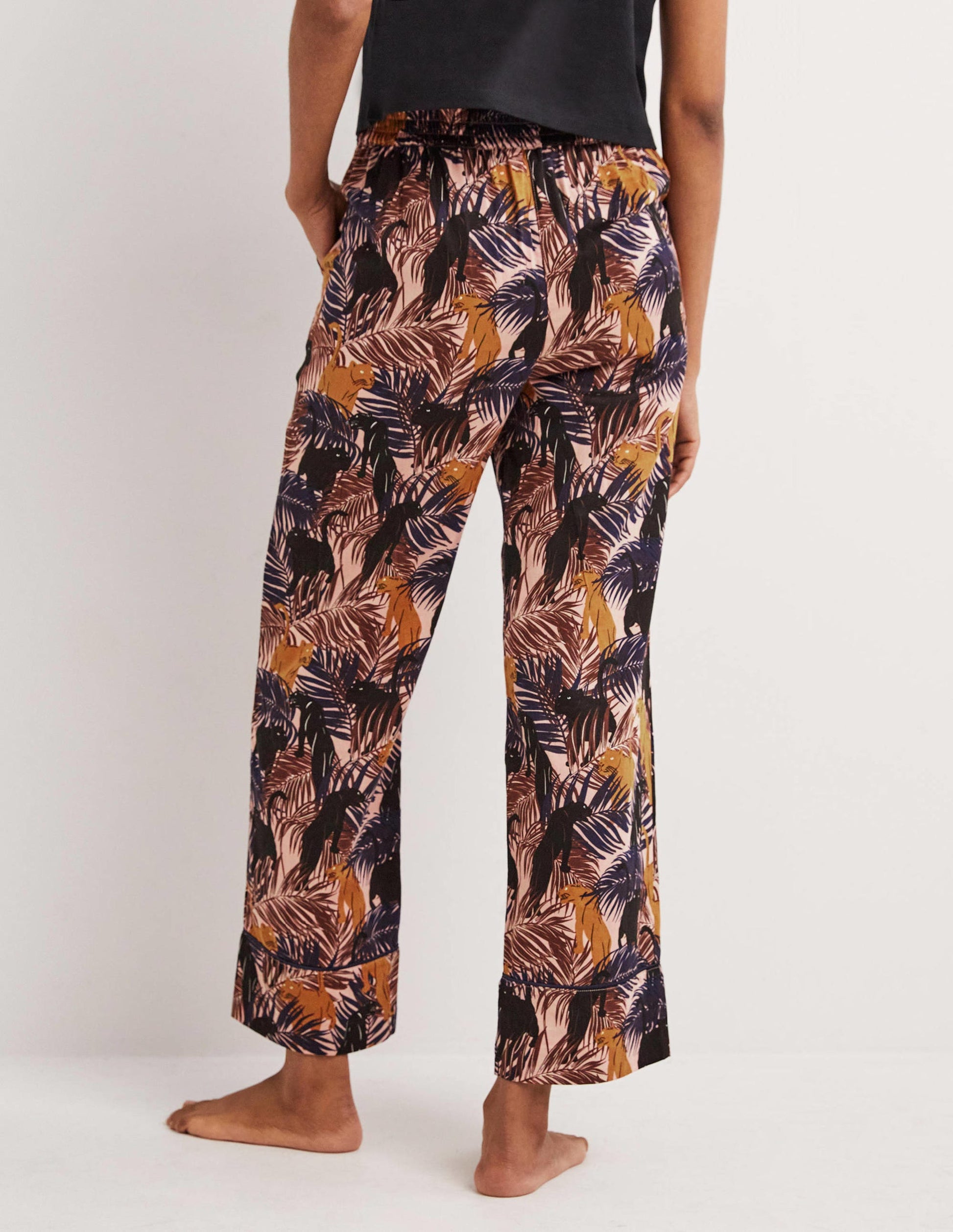 Easy Cotton Sleep Bottoms-Milkshake, Tropic Panther-3