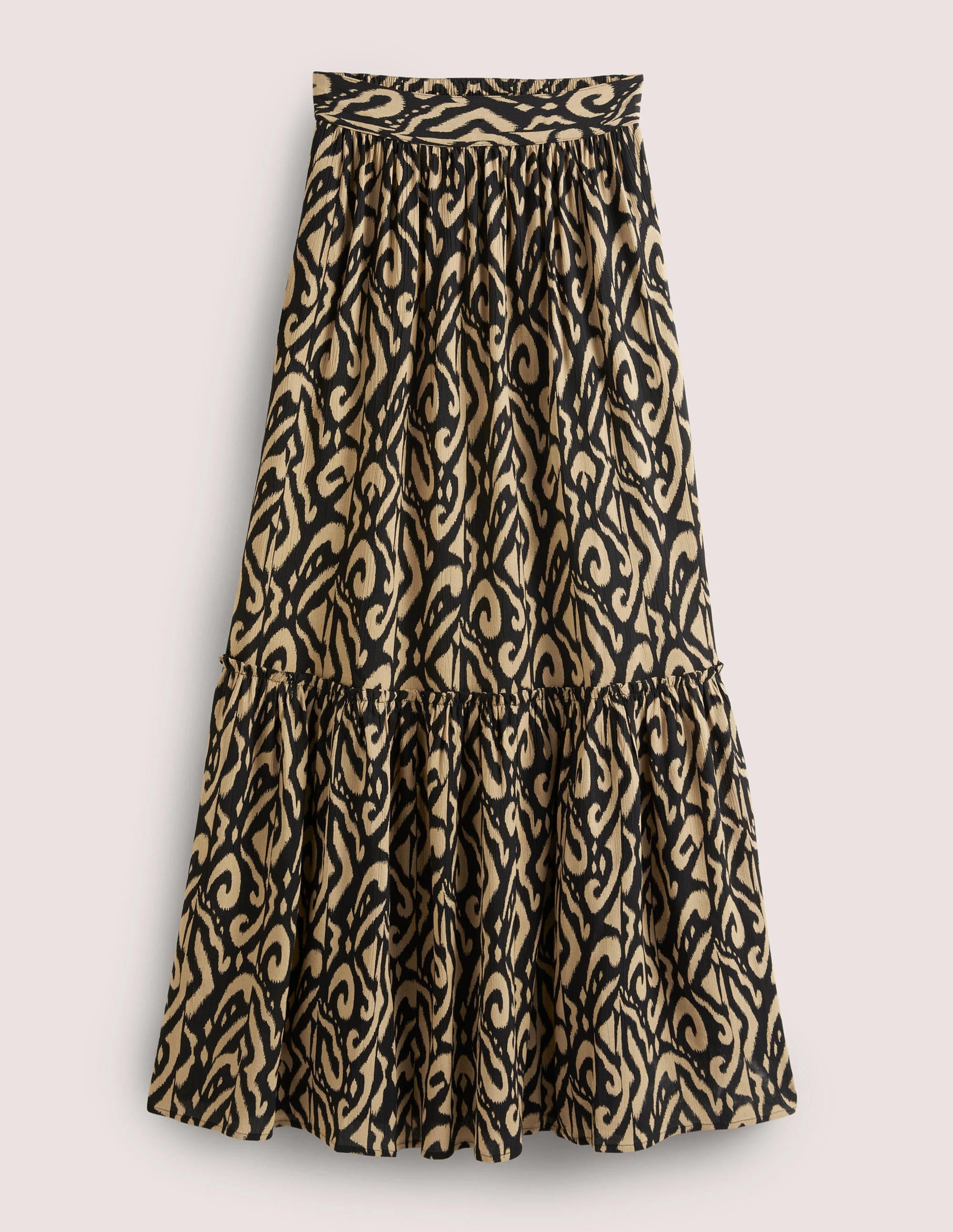 Grace Crinkle Maxi Skirt-Black, Ikat - Image 3