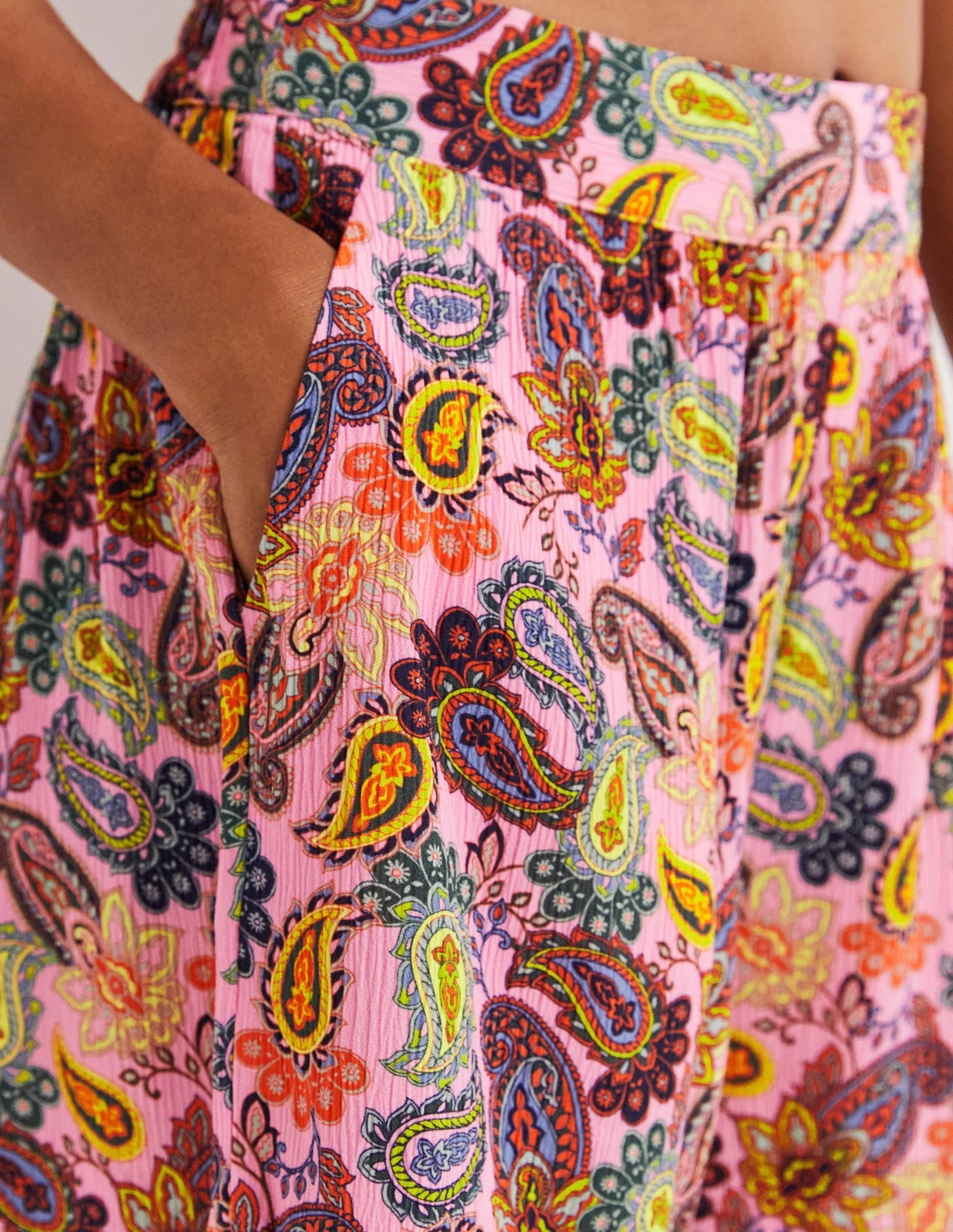 Grace Crinkle Shorts-Cherry Blossom, Paisley Charm - Image 2