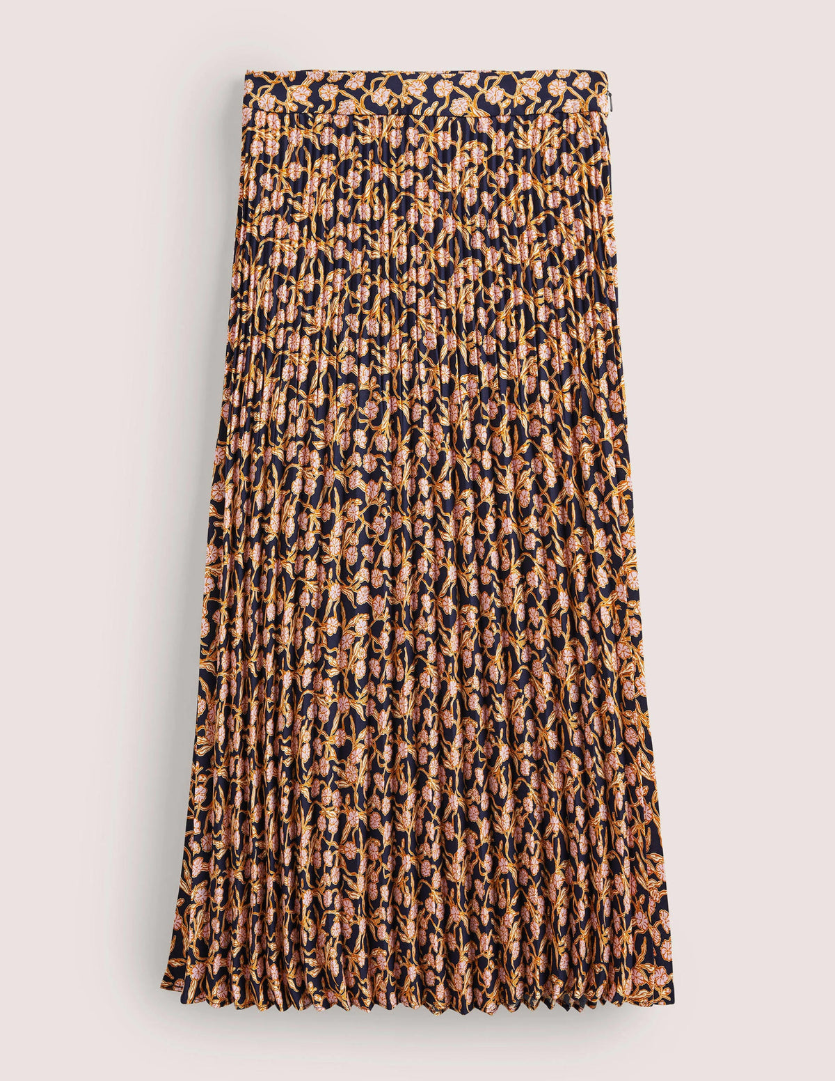 Pleated Crepe Midi Skirt-Multi, Petal Vine - Image 5