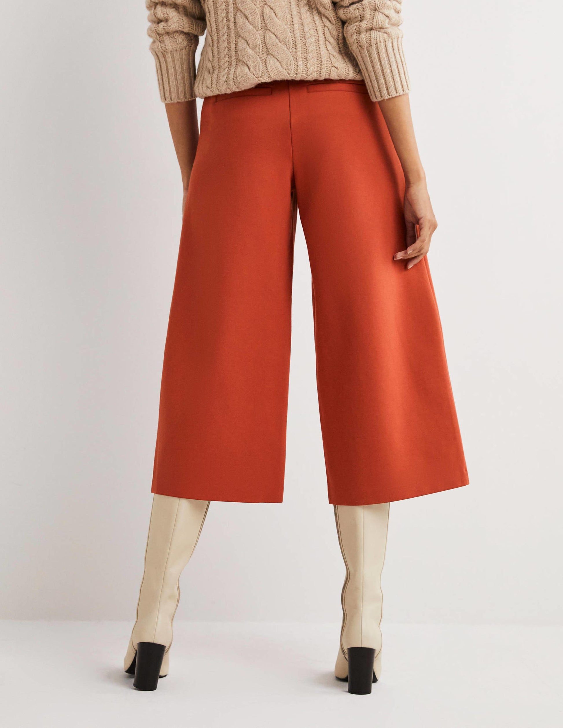 Jersey Wide Leg Culottes-Chilli Oil-3
