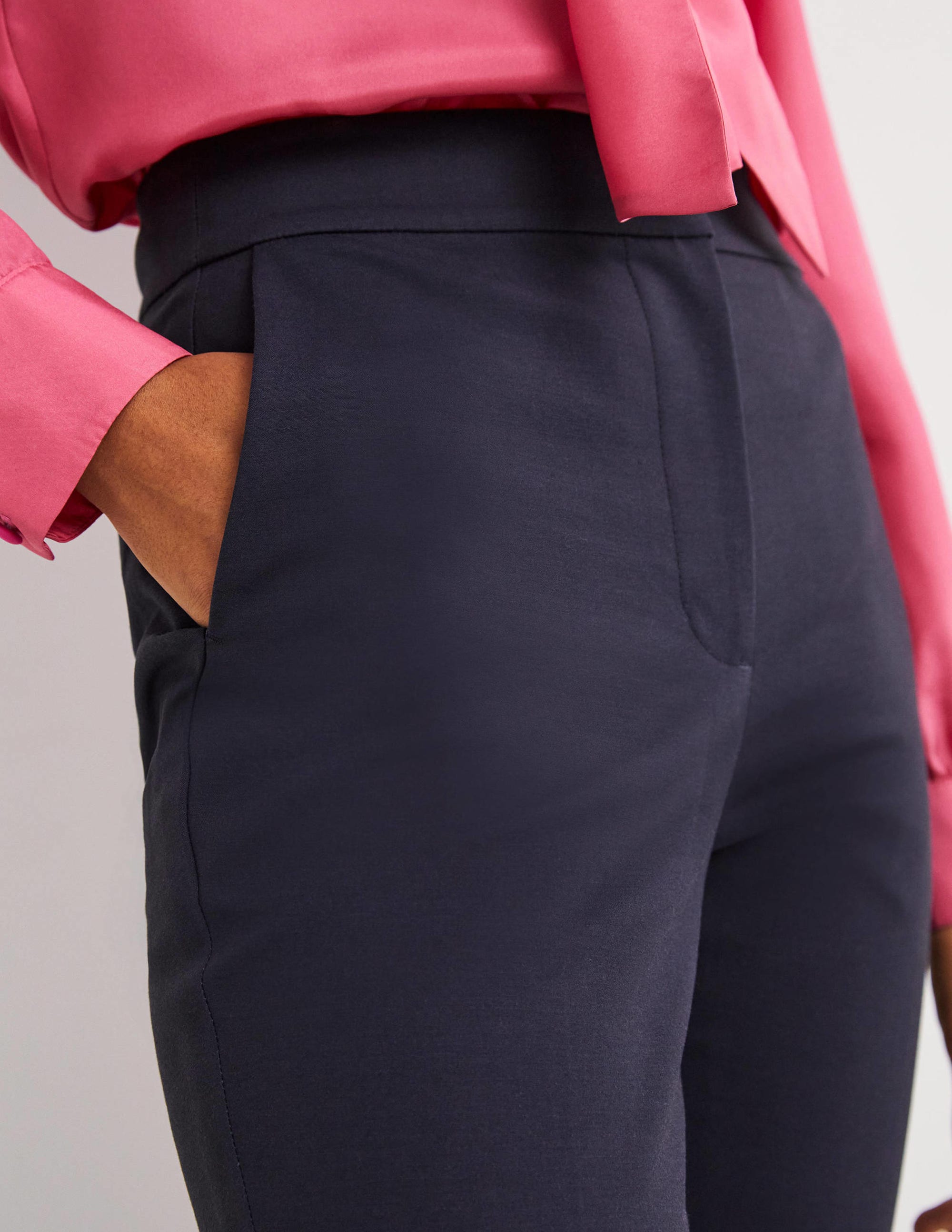 Cropped Flare Pants-Navy - Image 2