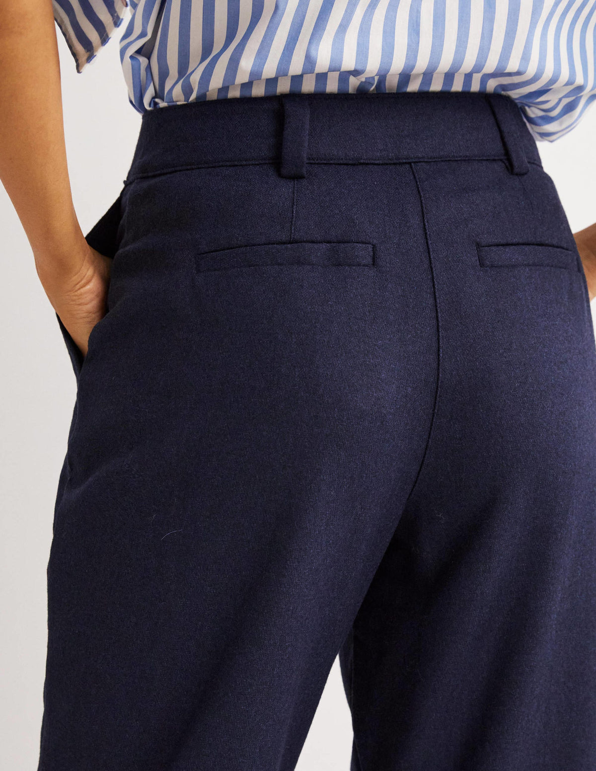 High Rise Balloon Leg Pants-Navy-2