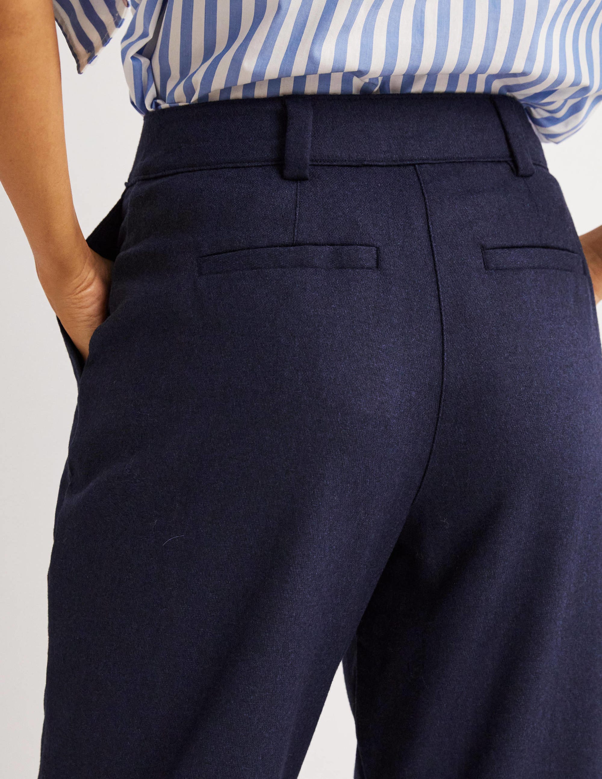High Rise Balloon Leg Pants-Navy - Image 2