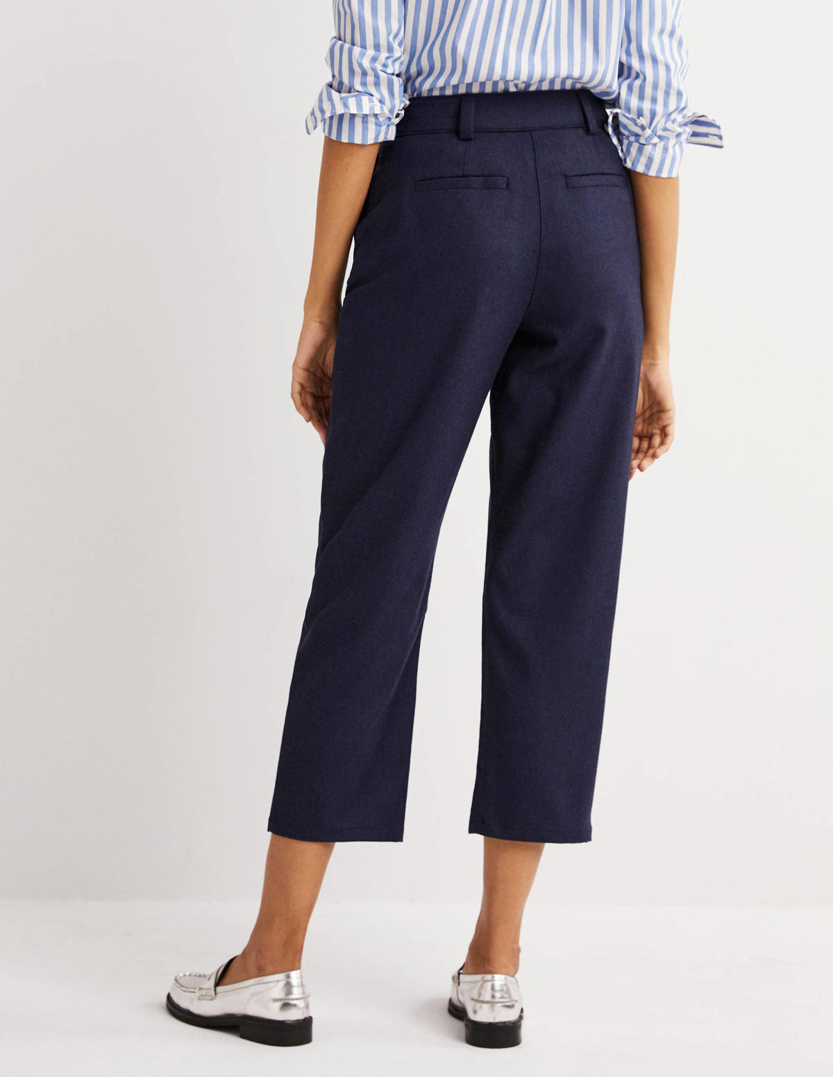 High Rise Balloon Leg Pants-Navy-3