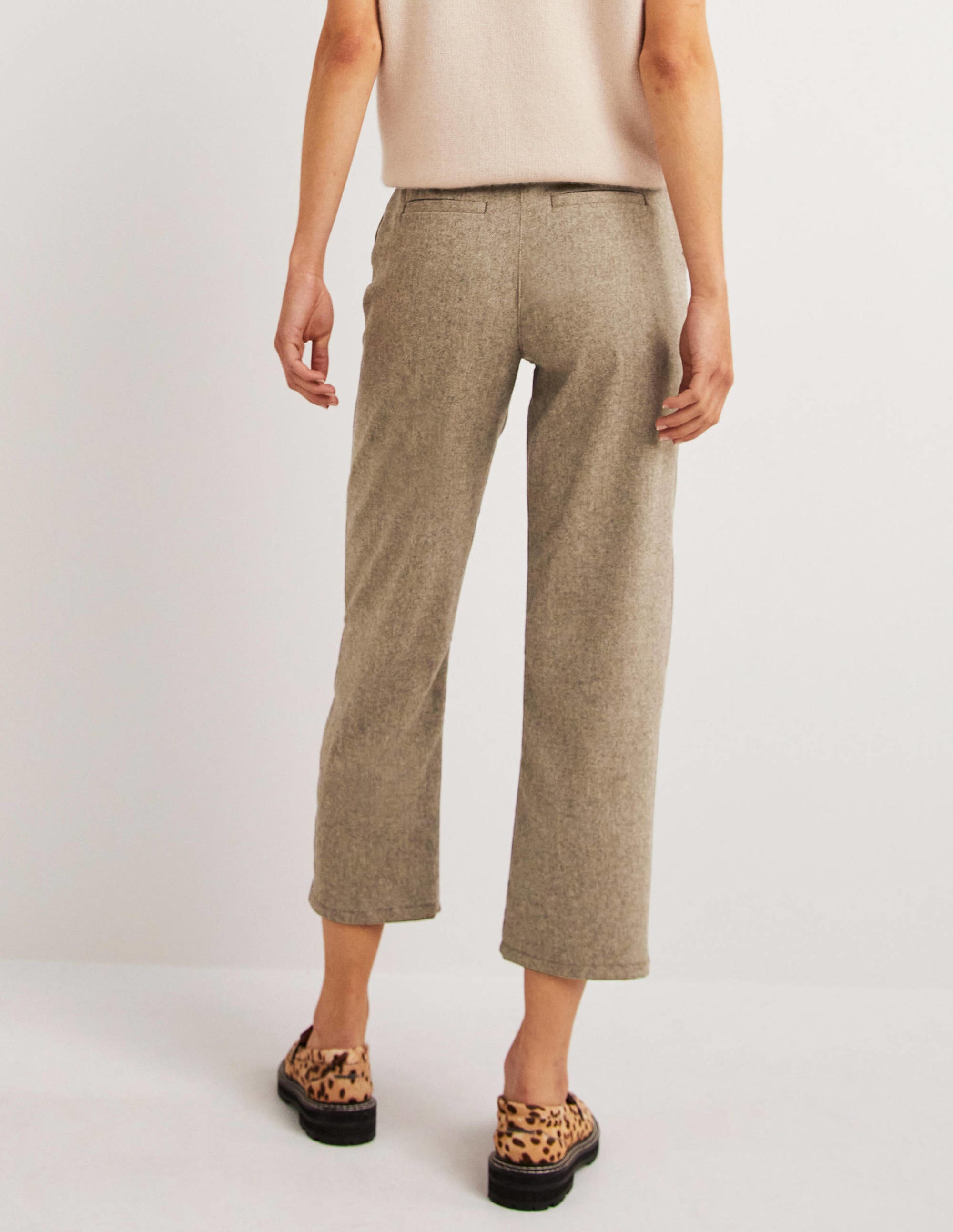 High Rise Balloon Leg Pants-Light Oatmeal Marl - Image 3