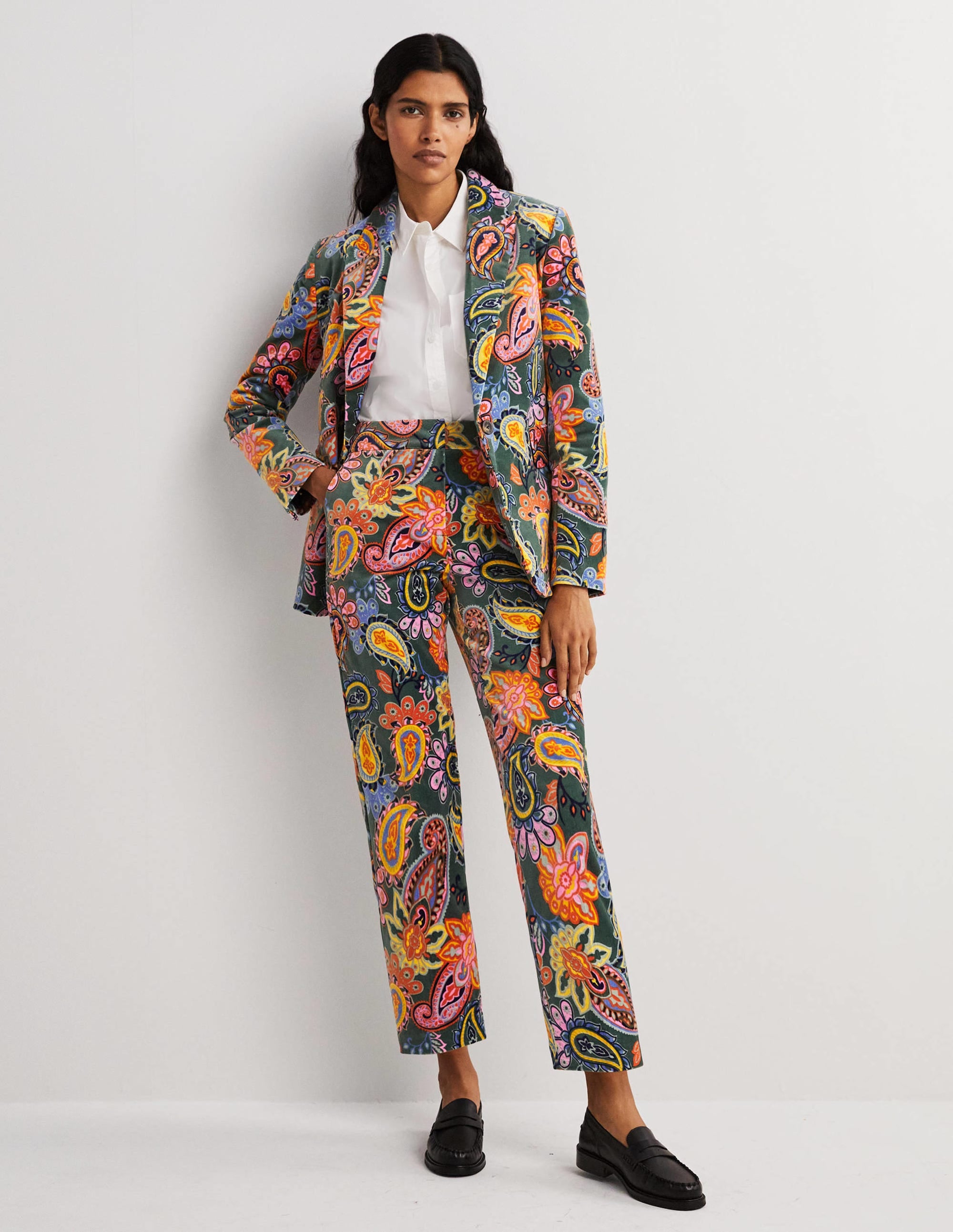 Classic Tapered Pants-Trekking Green, Paisley Charm - Image 1