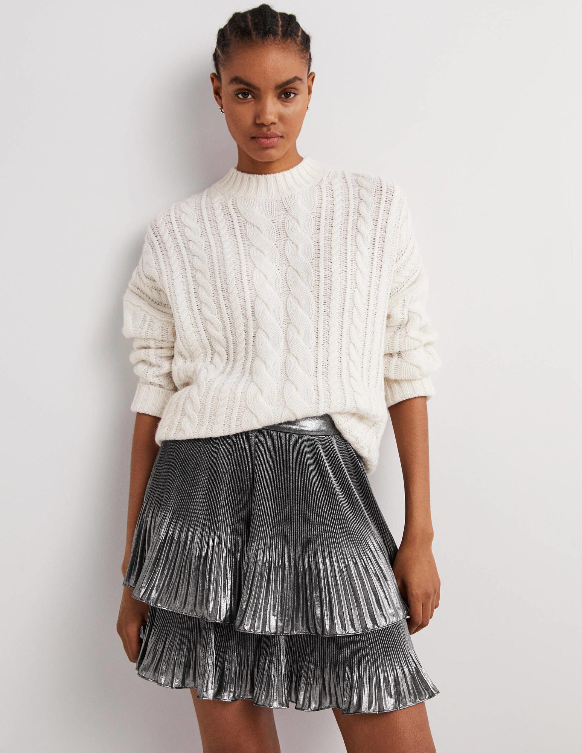 Plisse Mini Skirt-Party Metallic-1