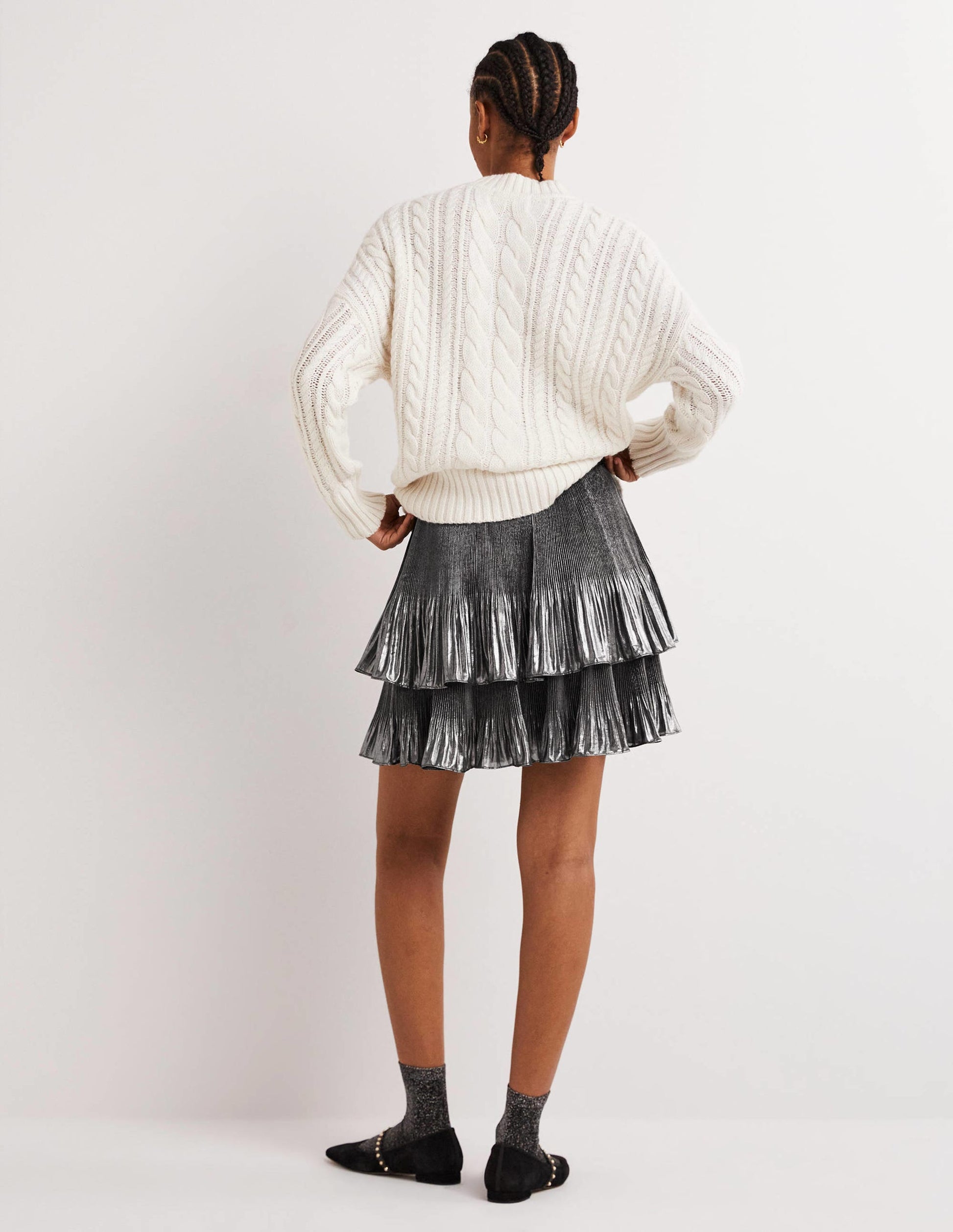 Plisse Mini Skirt-Party Metallic-3