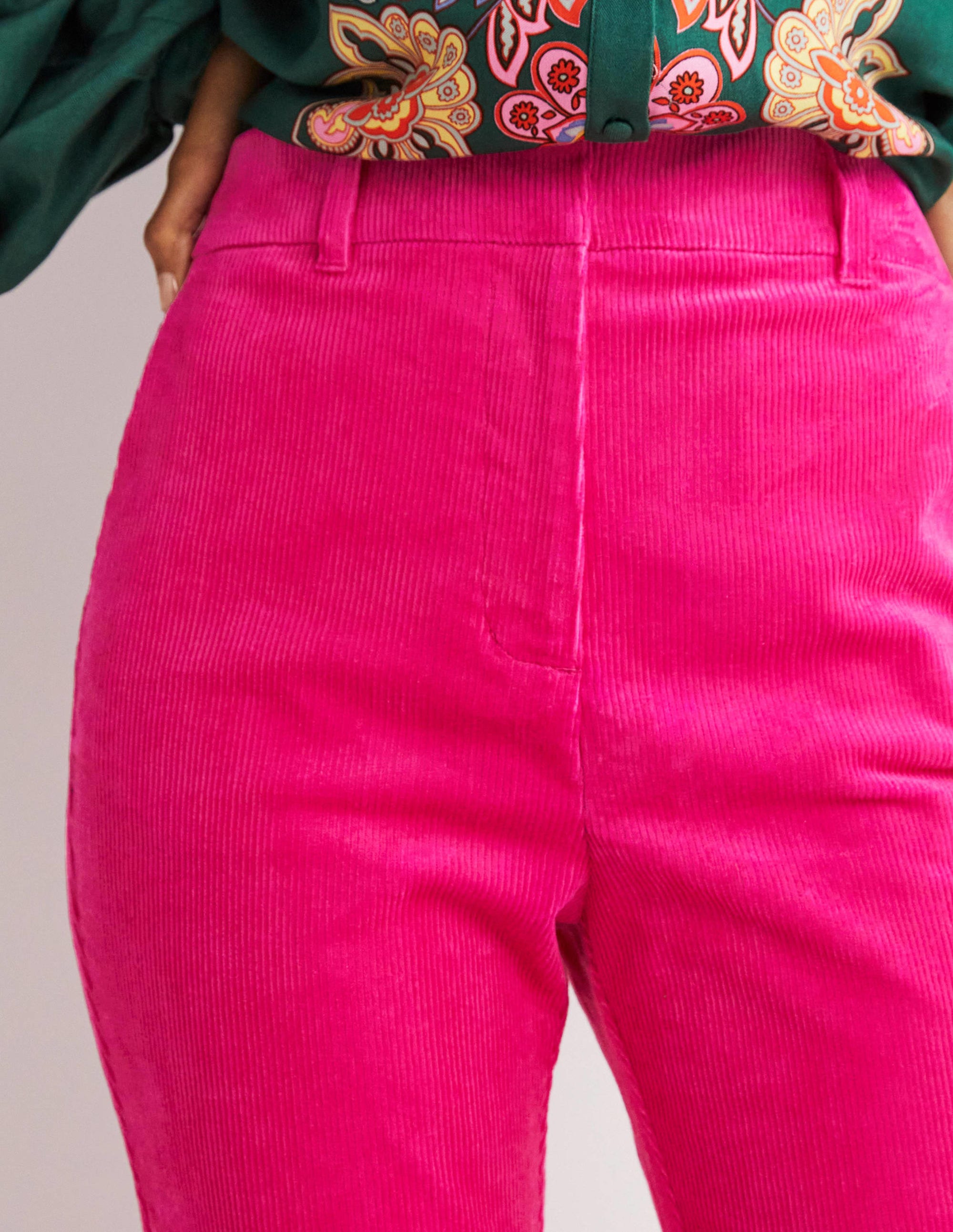 Corduroy Flare Pants-Wild Watermelon PinK - Image 2