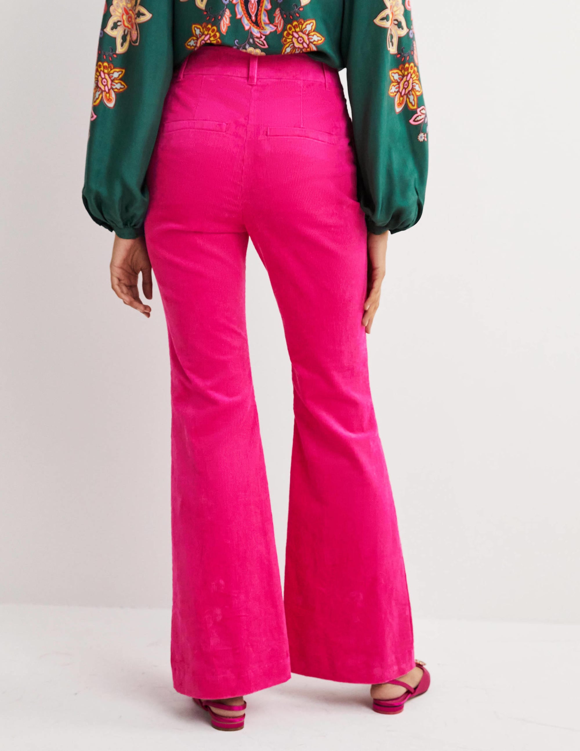 Corduroy Flare Pants-Wild Watermelon PinK - Image 3