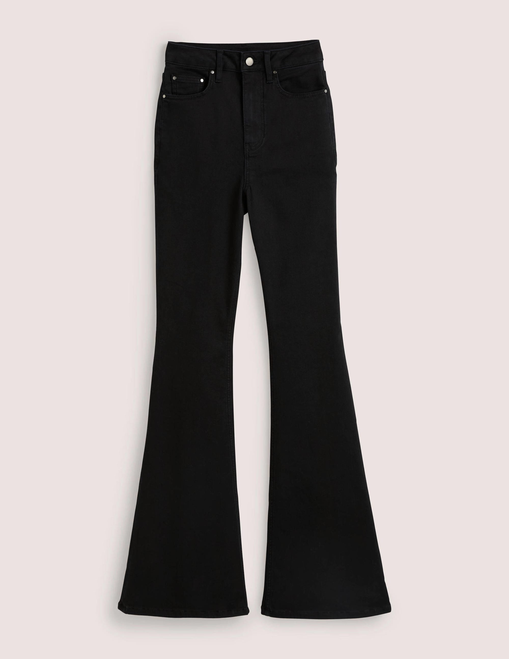 High Rise Fitted Flare Jeans-Black - Image 6