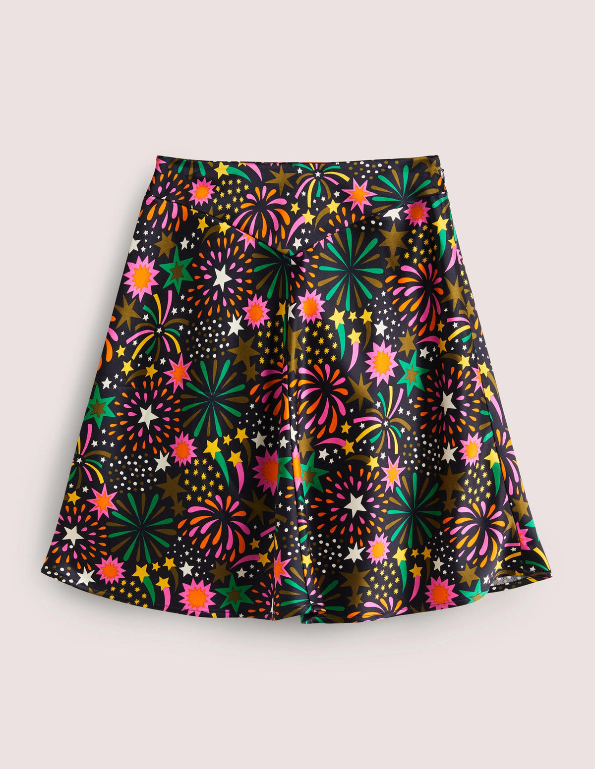Satin Bias-cut Mini Skirt-Multi, Firework Bloom-5