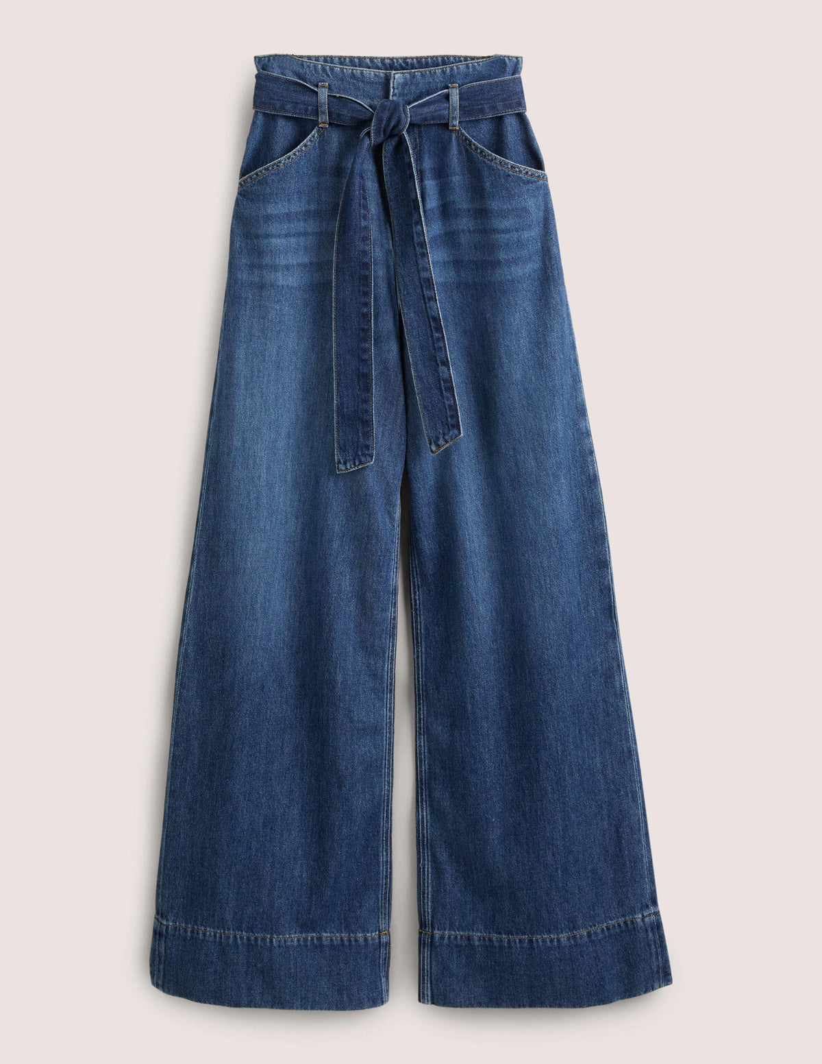 Belted Wide Leg Jeans-Mid Vintage - Image 6