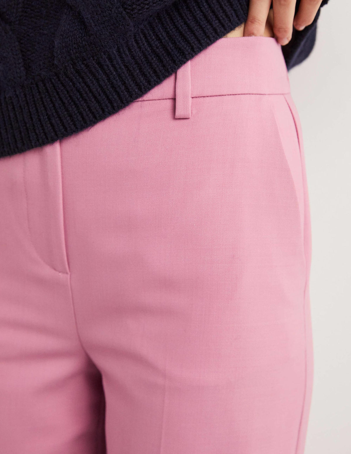 Wool Wide Leg Pants-Cherry Blossom-2