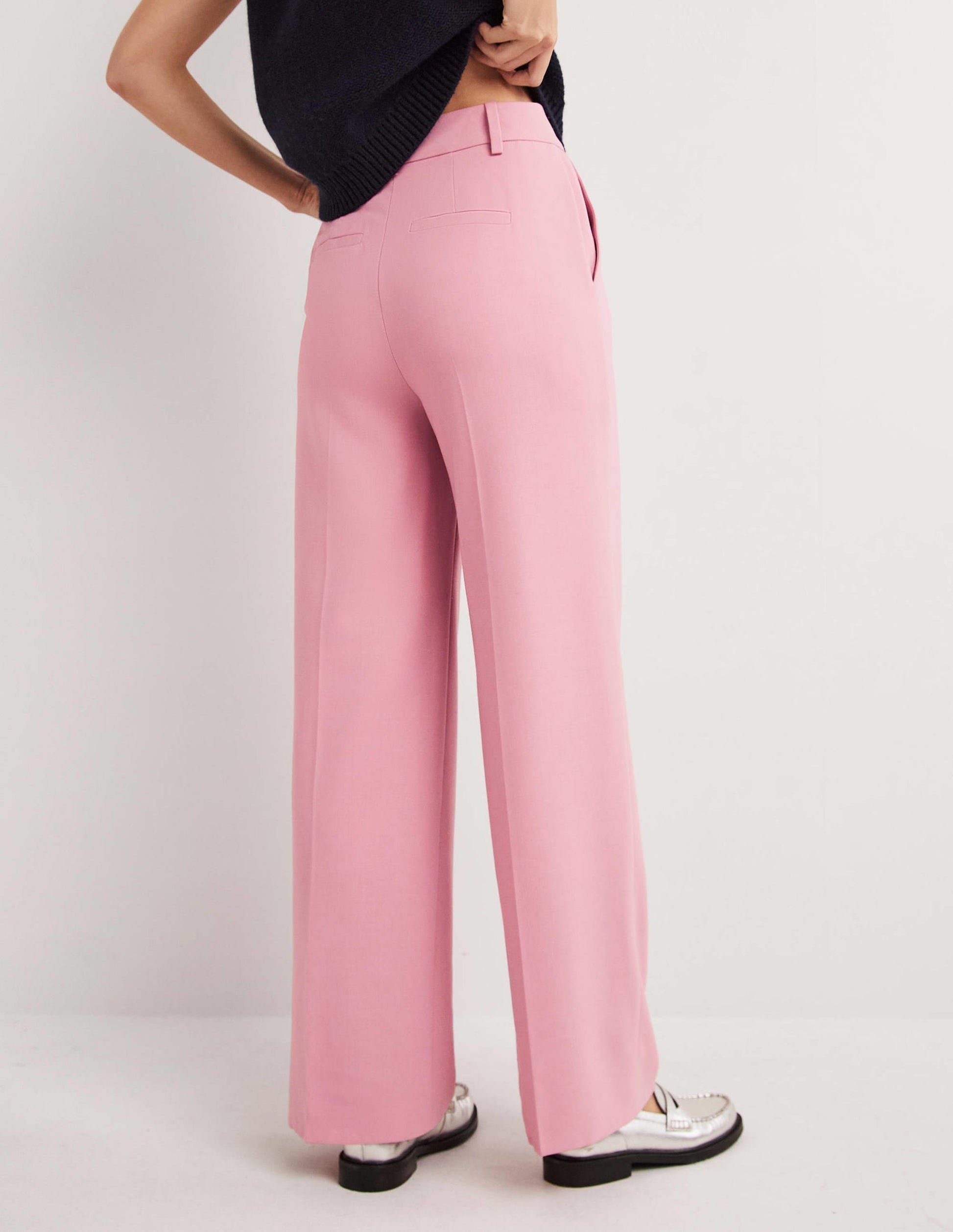 Wool Wide Leg Pants-Cherry Blossom-3