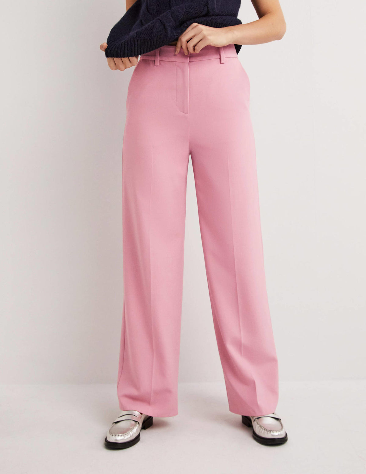 Wool Wide Leg Pants-Cherry Blossom - Image 4