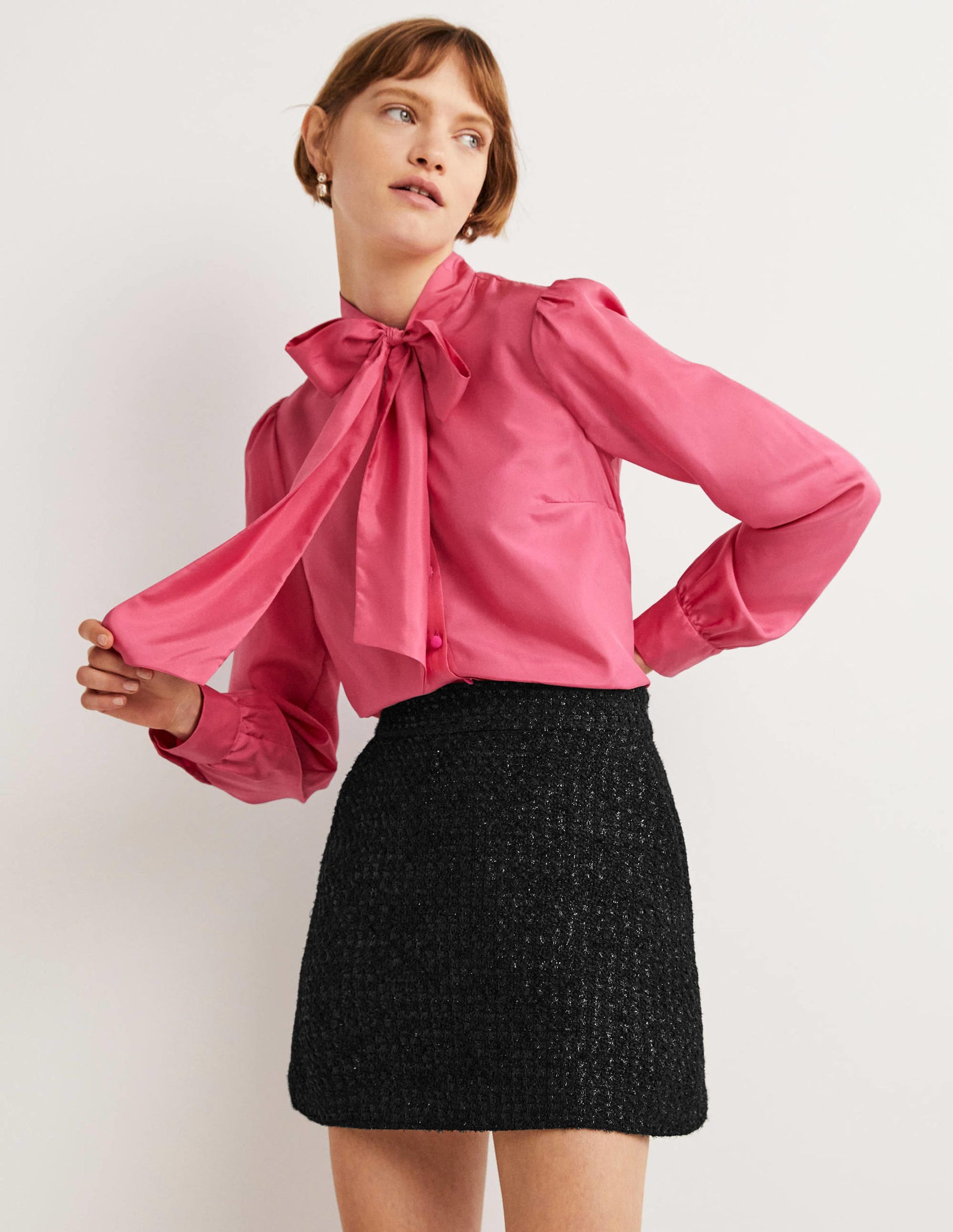 Tweed Metallic Mini Skirt-Shimmery Tweed-1