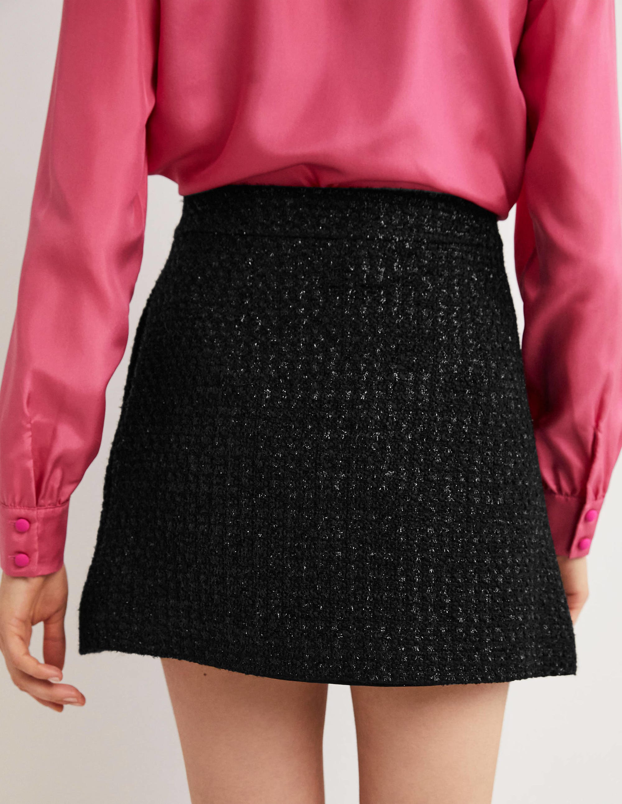 Tweed Metallic Mini Skirt-Shimmery Tweed - Image 3