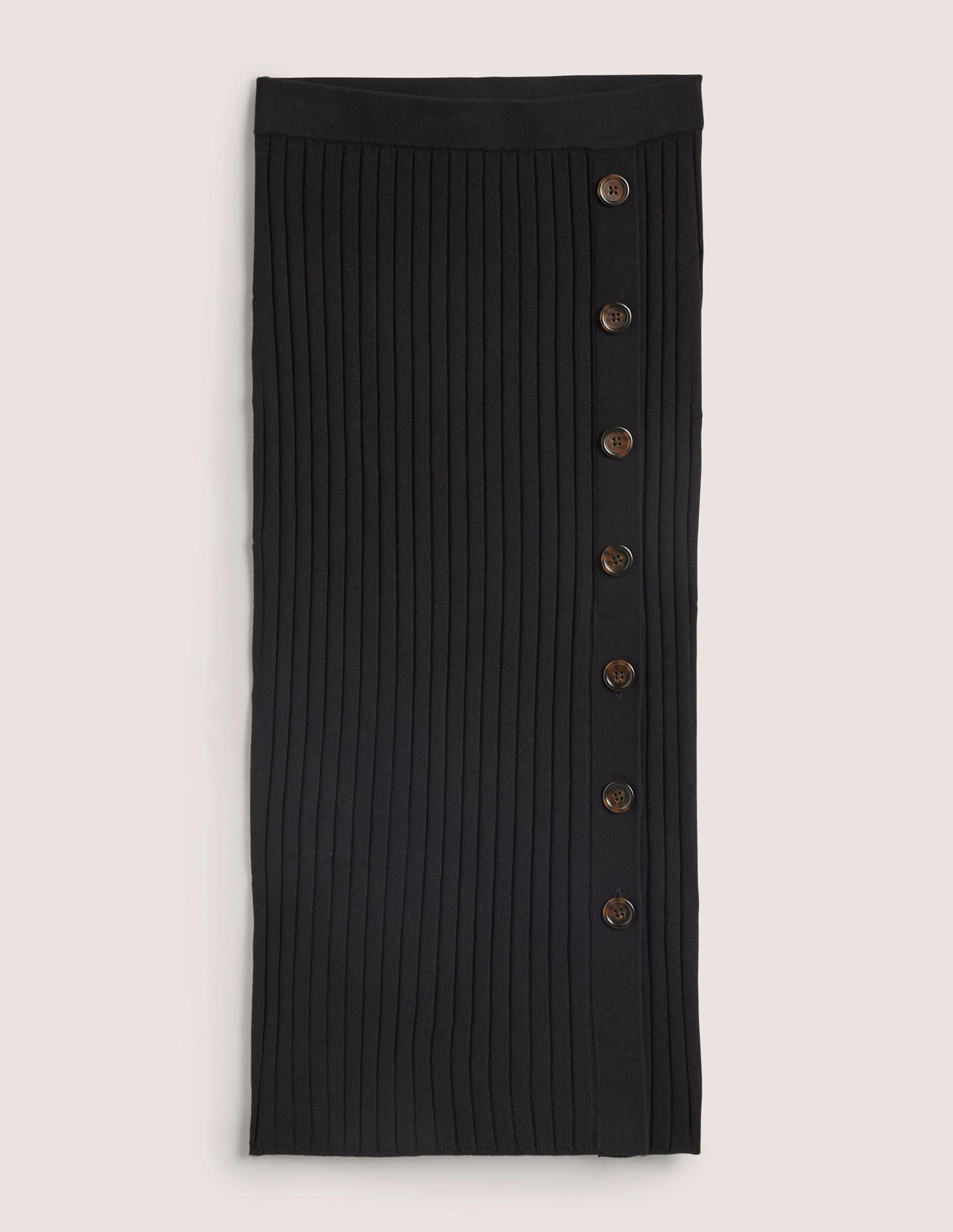 Knitted Column Skirt-Black - Image 6