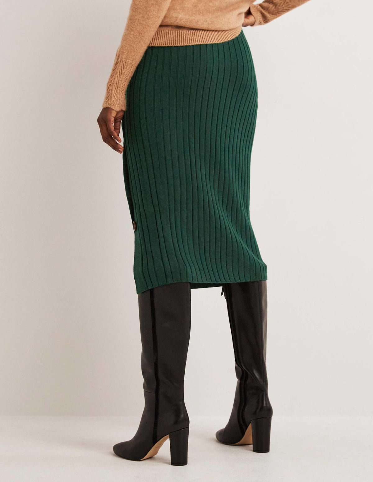 Knitted Column Skirt-Cavolo Nero - Image 3