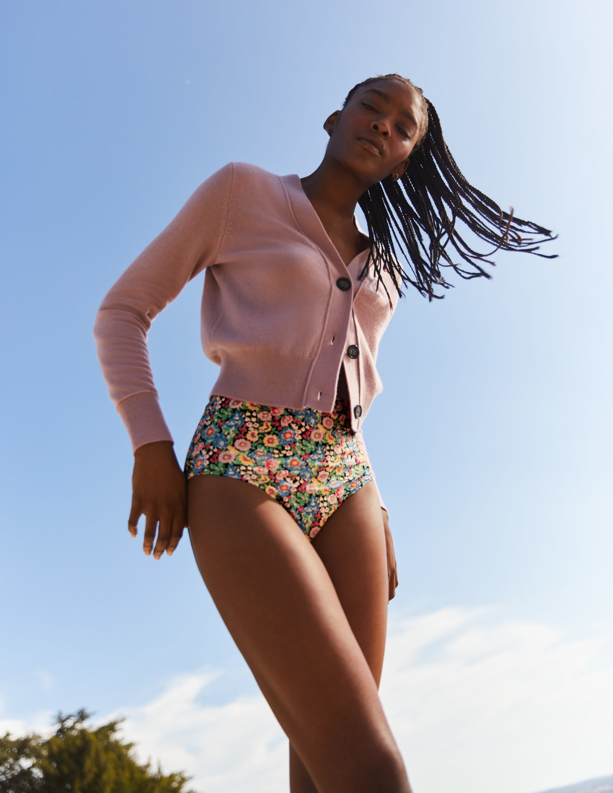 High Waisted Bikini Bottoms-Multi, Flora Illusion - Image 6