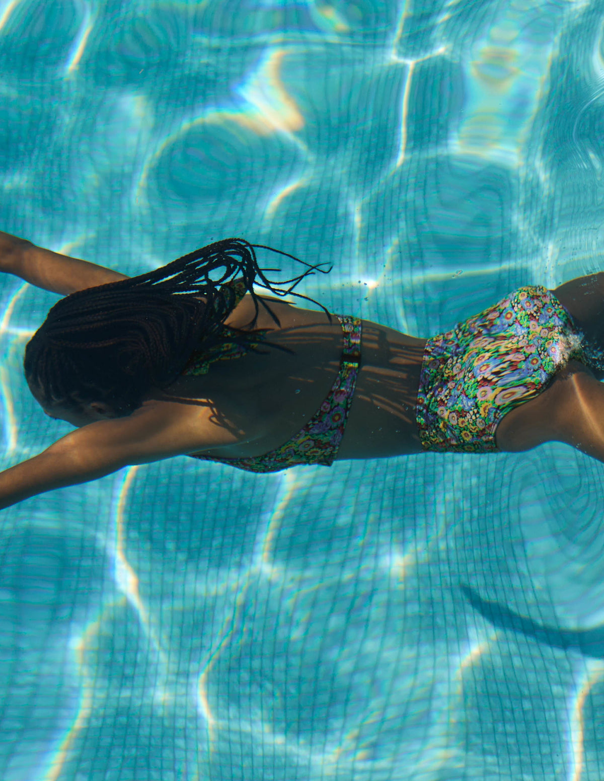 High Waisted Bikini Bottoms-Multi, Flora Illusion - Image 8
