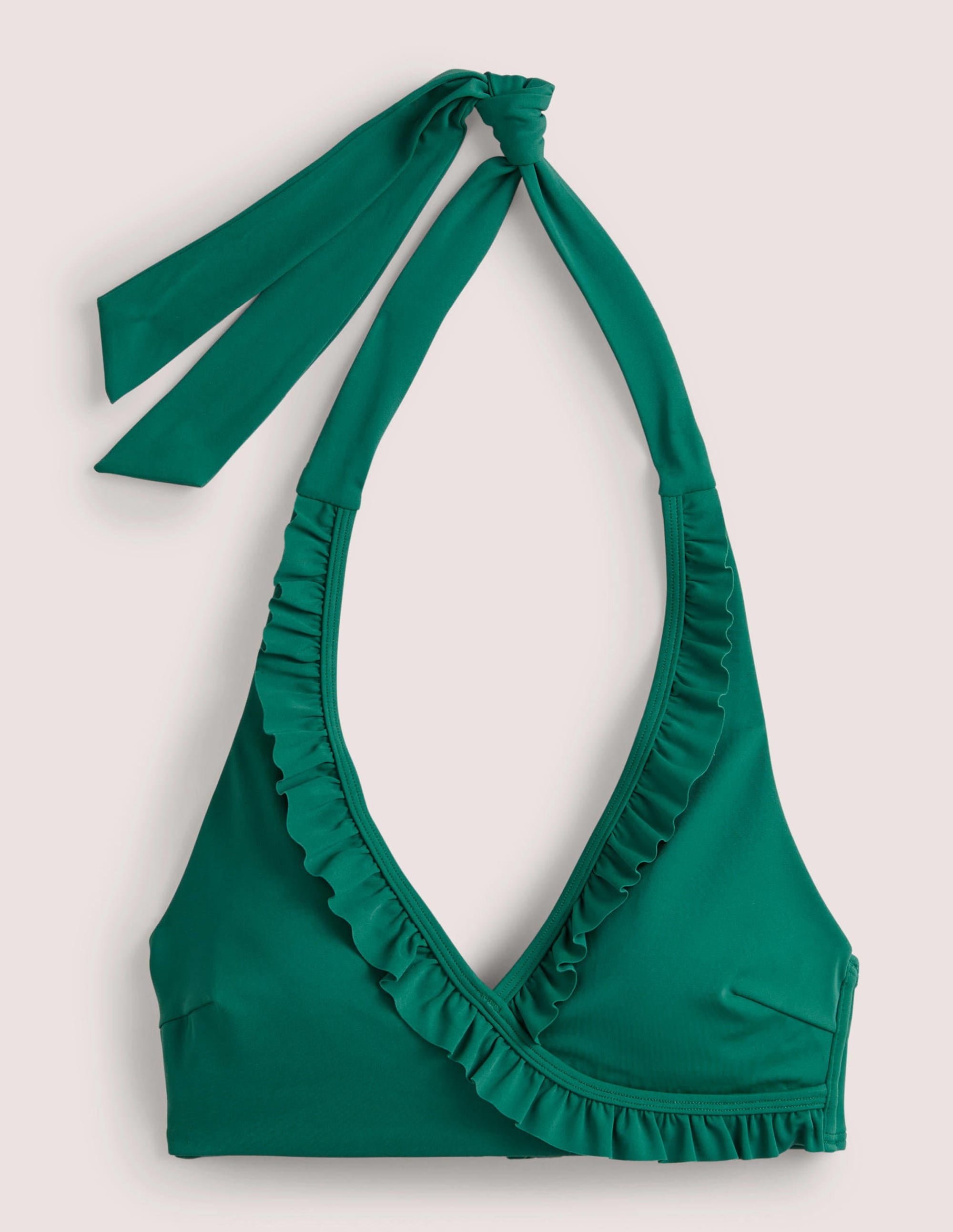 Ruffle Halterneck Bikini Top-Malachite - Image 5