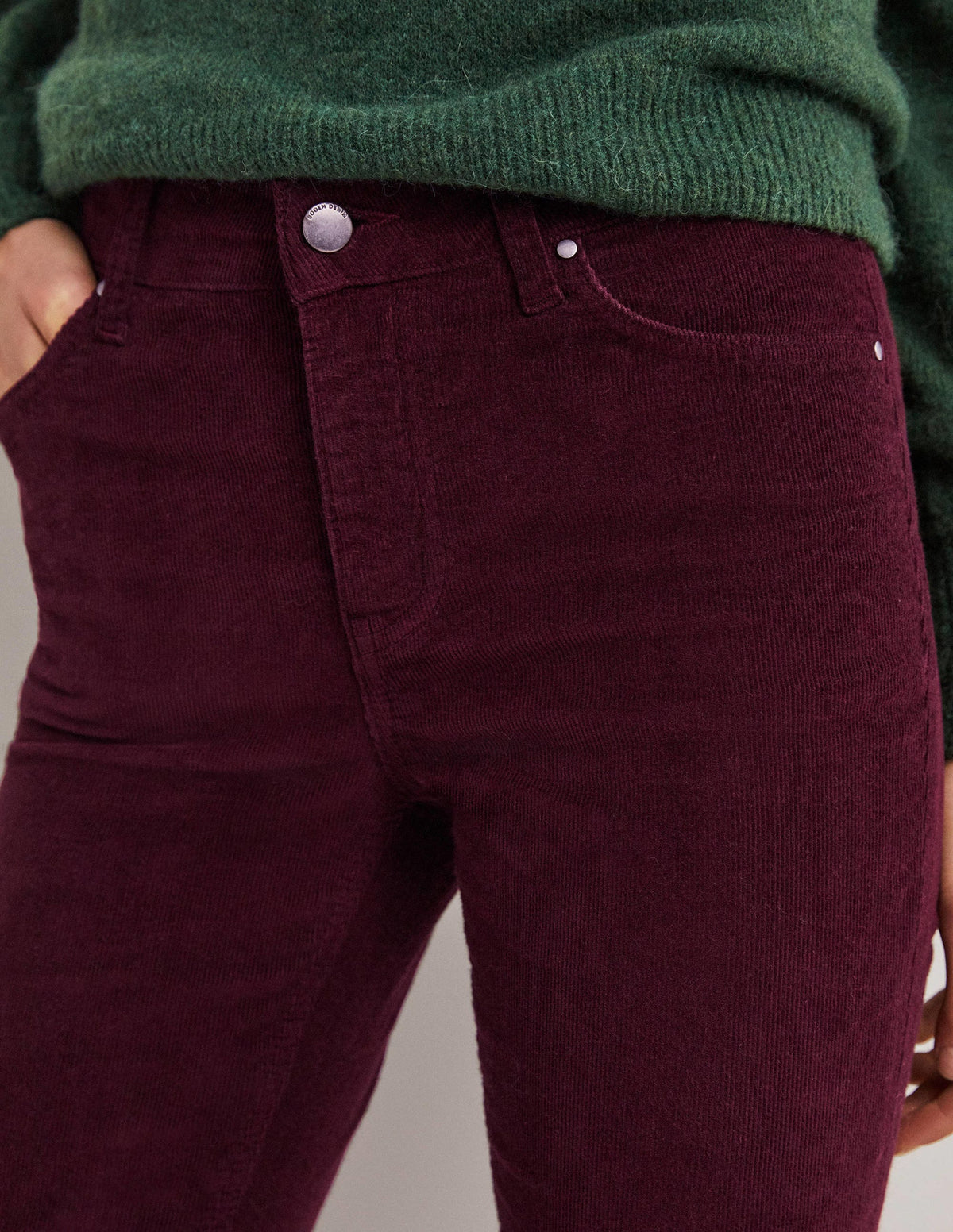 Corduroy Slim Straight Jeans-Mulled Wine - Image 2