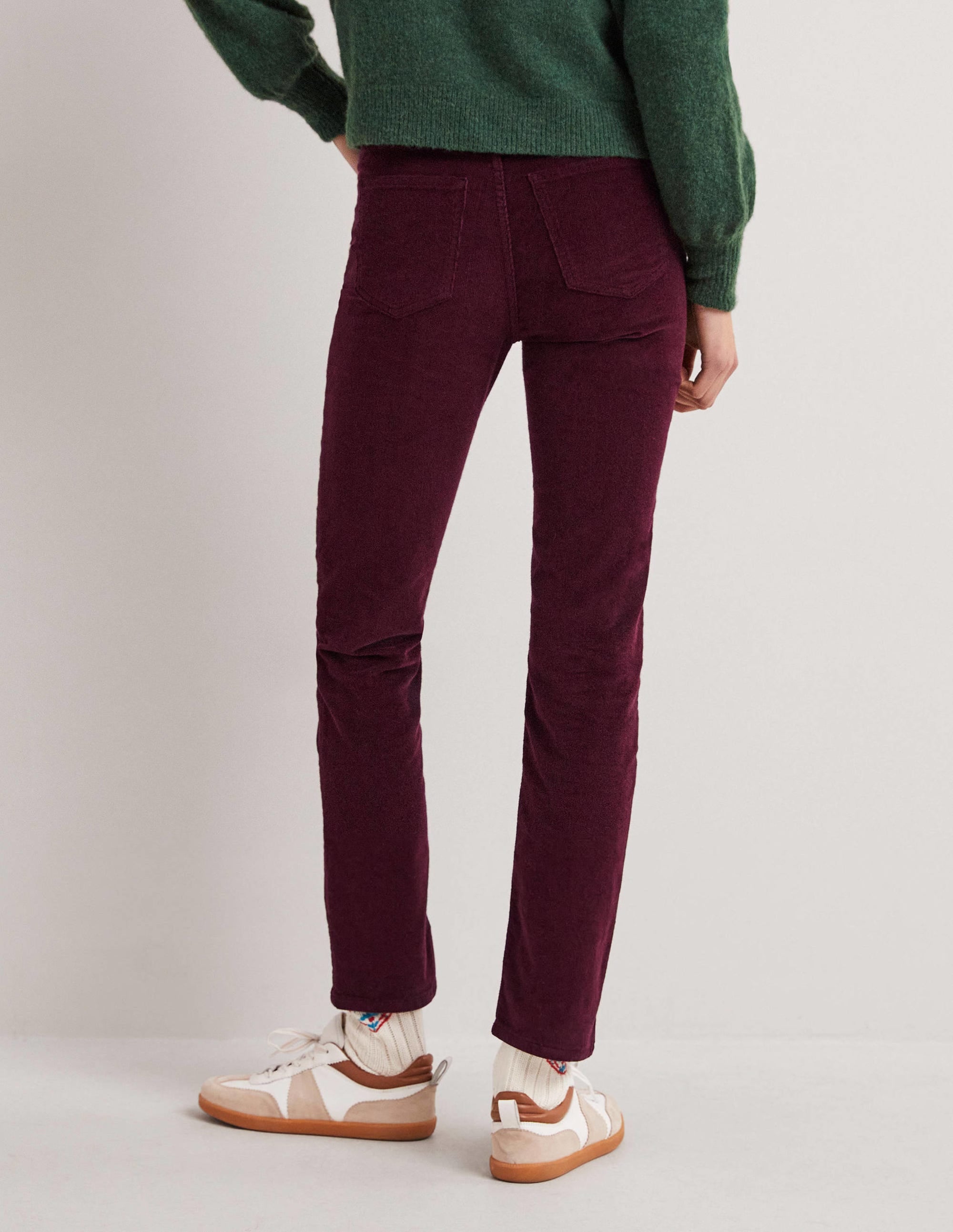 Corduroy Slim Straight Jeans-Mulled Wine - Image 3
