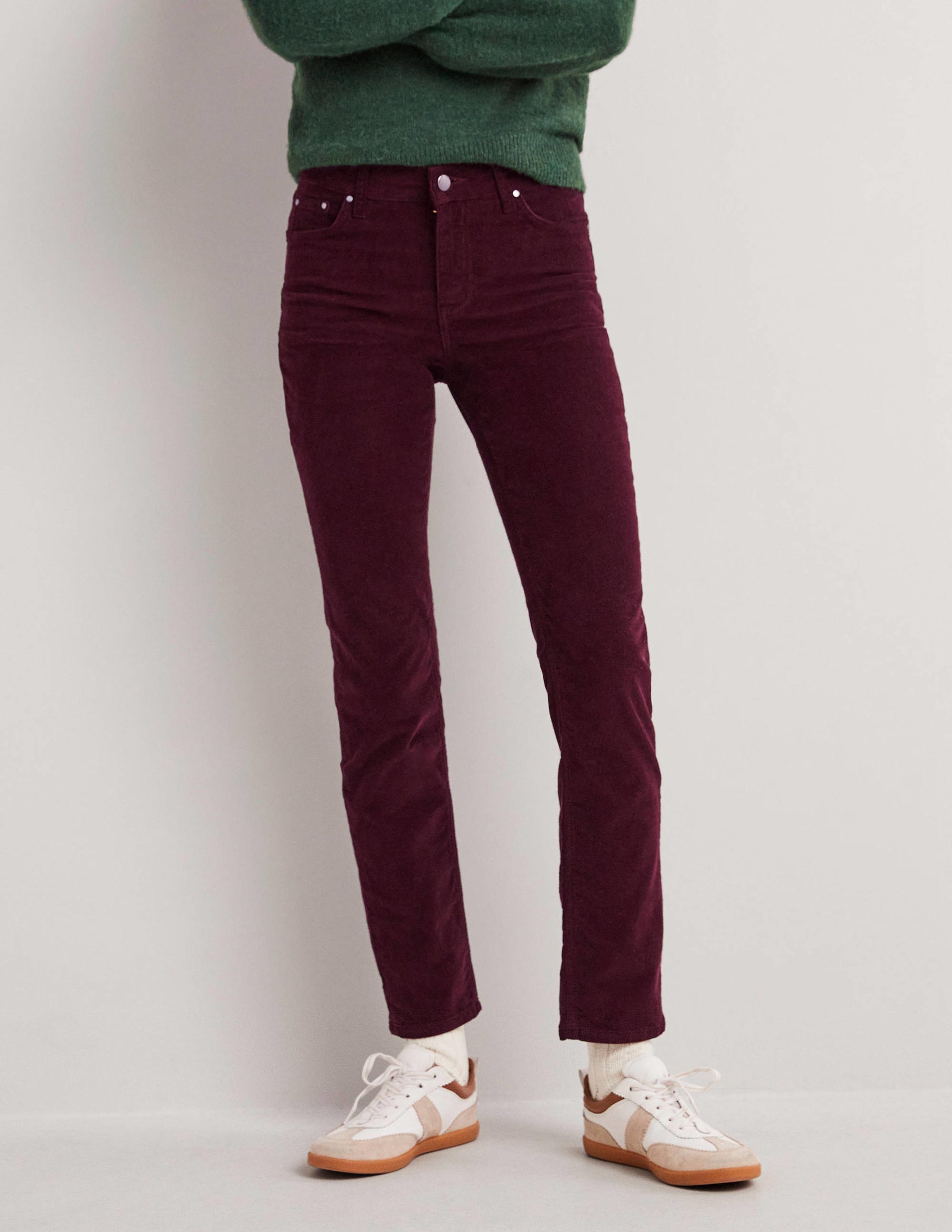 Corduroy Slim Straight Jeans-Mulled Wine - Image 4