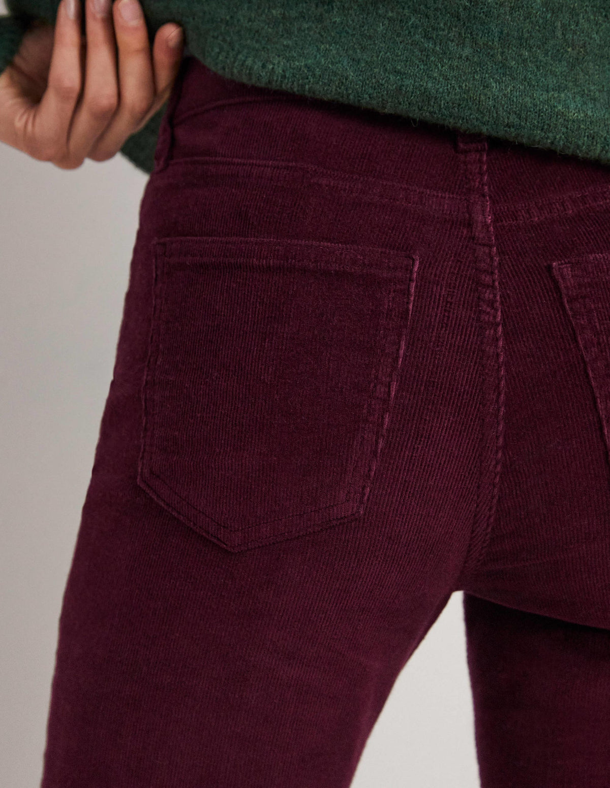 Corduroy Slim Straight Jeans-Mulled Wine - Image 5