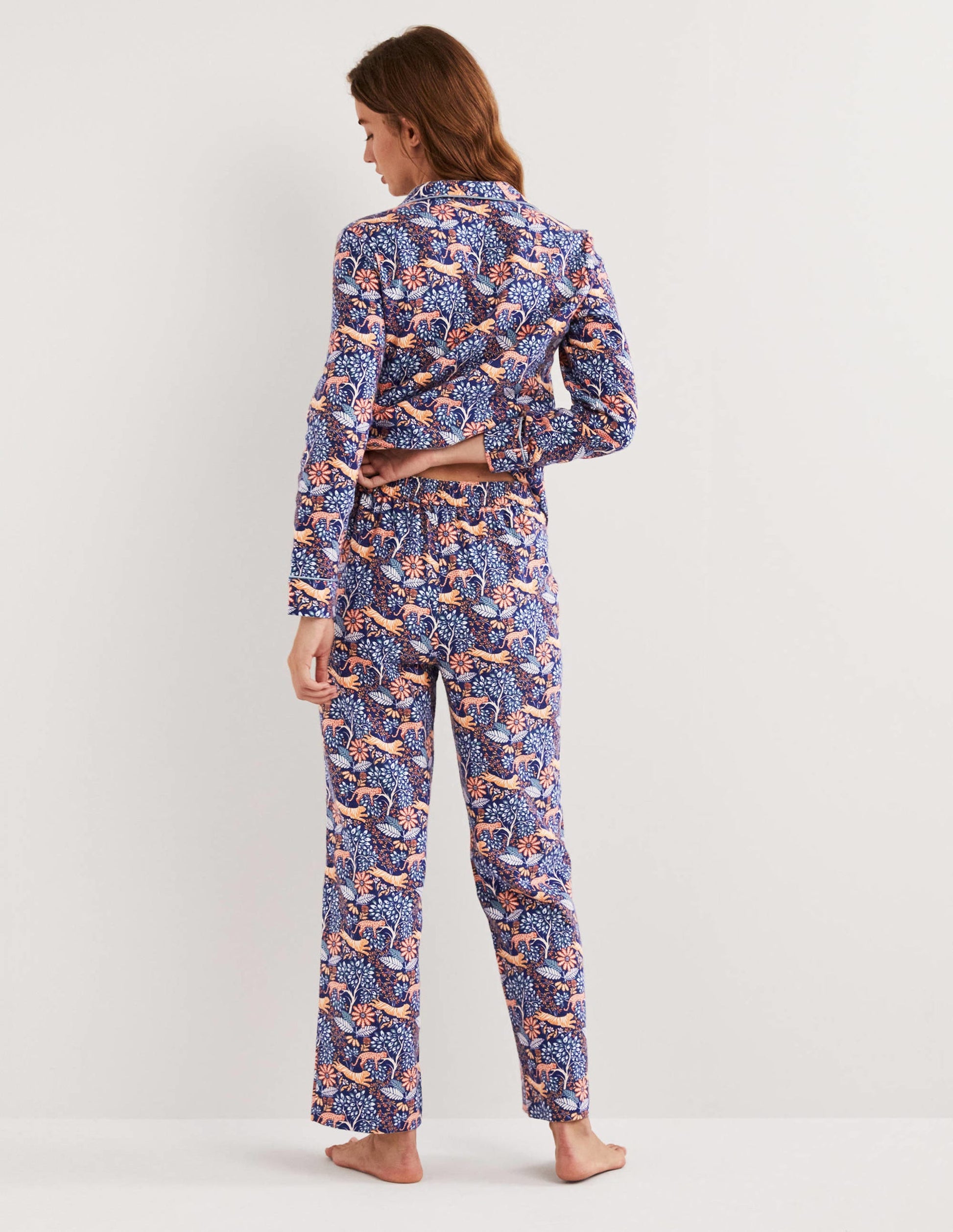 Blue Safari Bloom Cozy Pajama Set-Dusty Orange, Safari Bloom-4