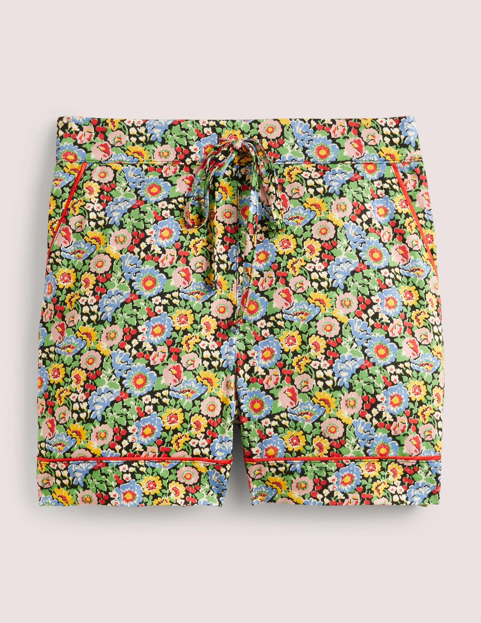 Cotton Pajama Shorts-Multi, Flora Illusion-5