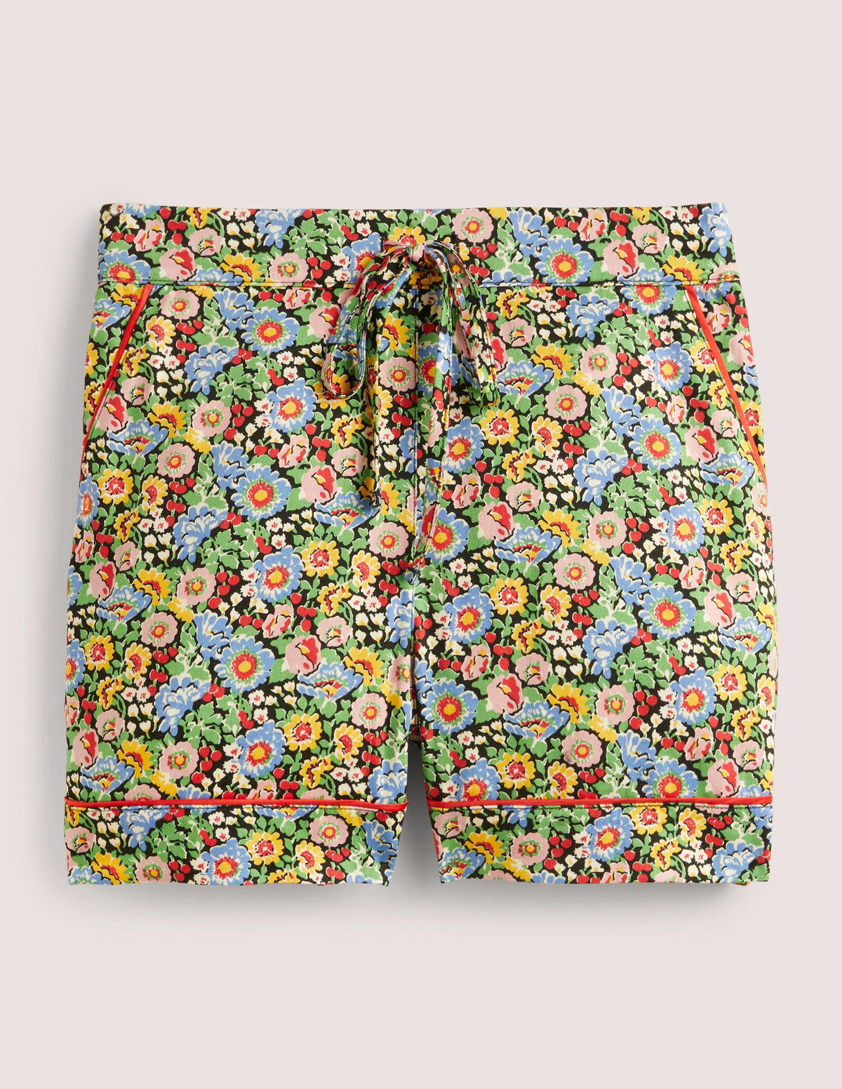 Cotton Pajama Shorts-Multi, Flora Illusion - Image 5
