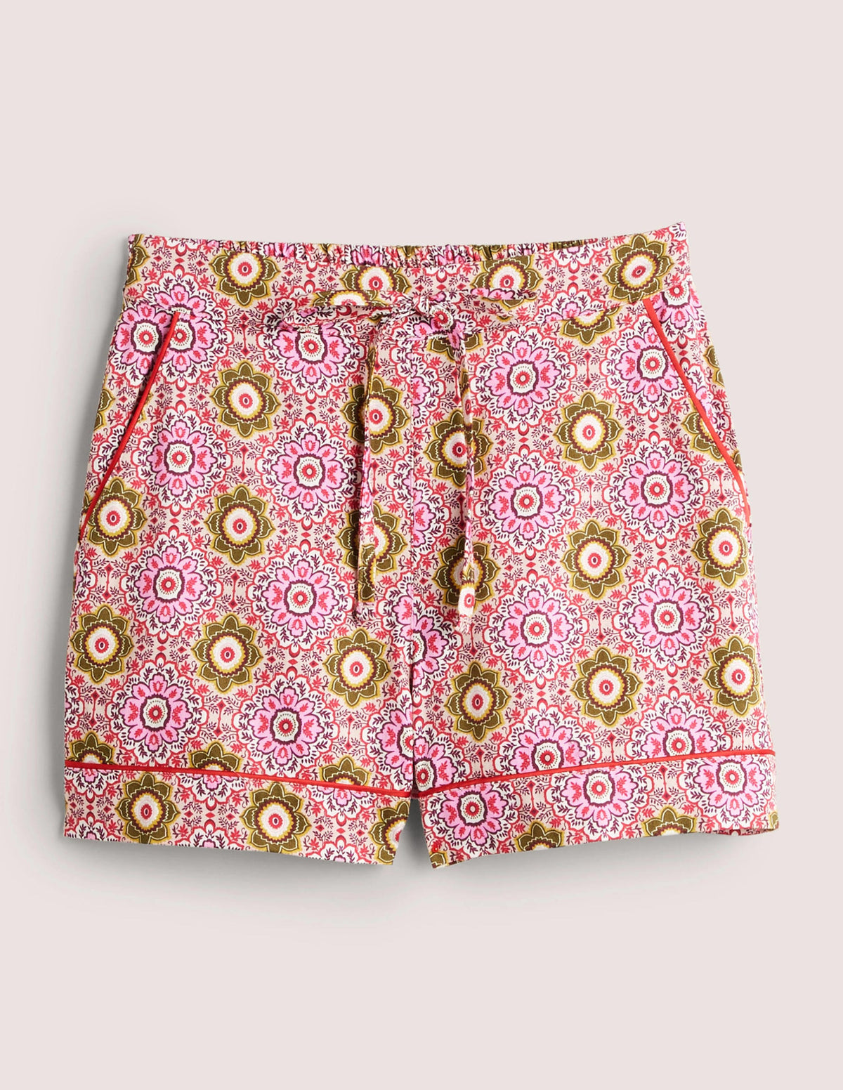 Cotton Pajama Shorts-Milkshake, Paradise Garden-5