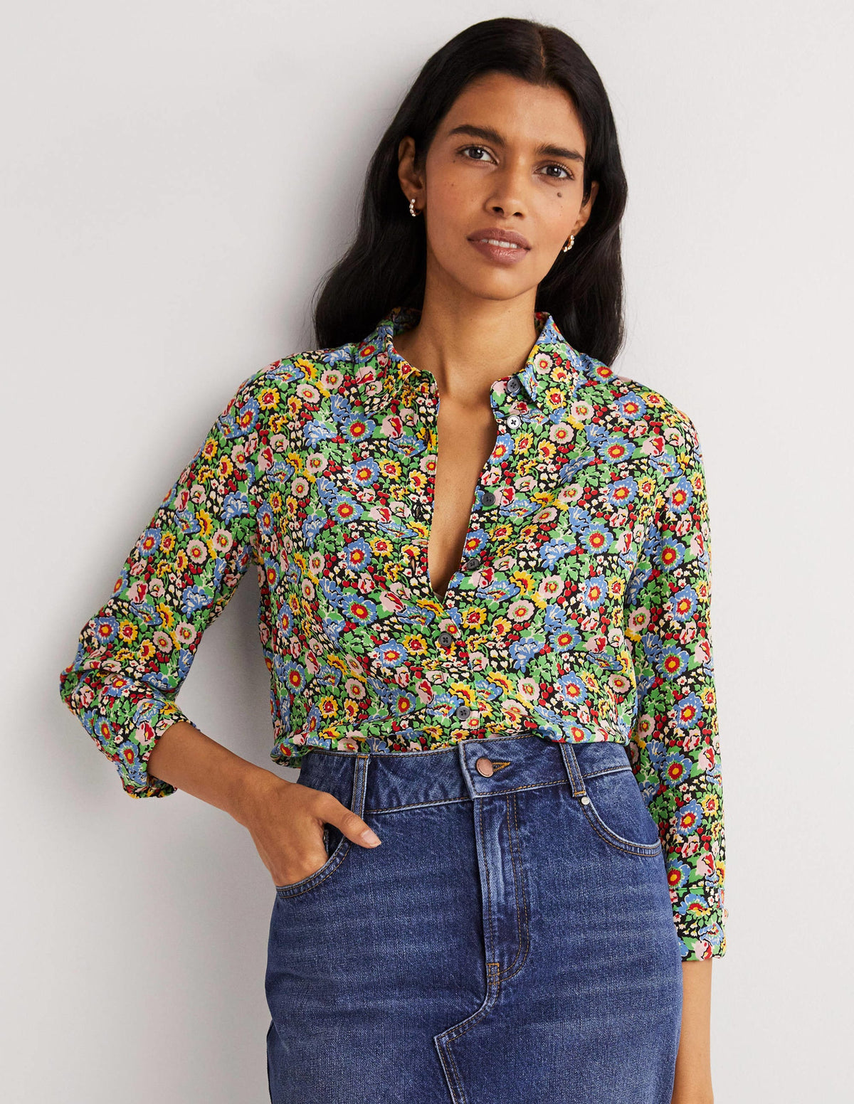 Silk Shirt-Multi, Flora Illusion - Image 4