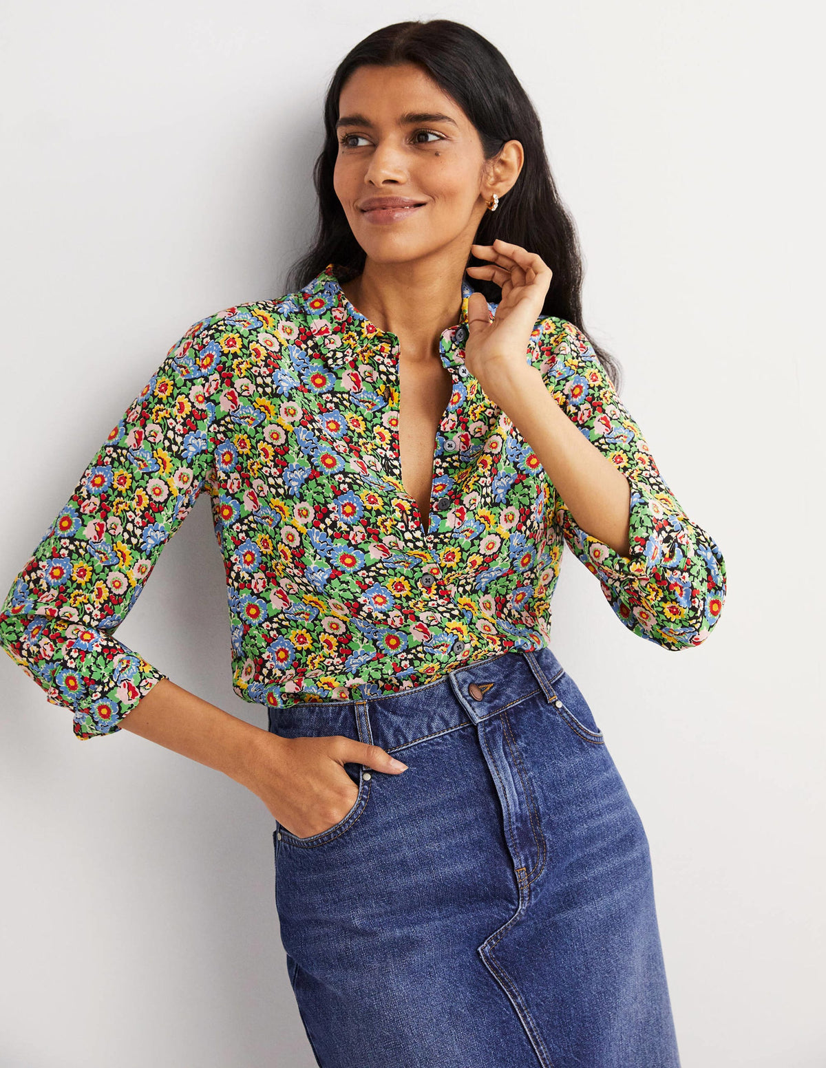 Silk Shirt-Multi, Flora Illusion - Image 5